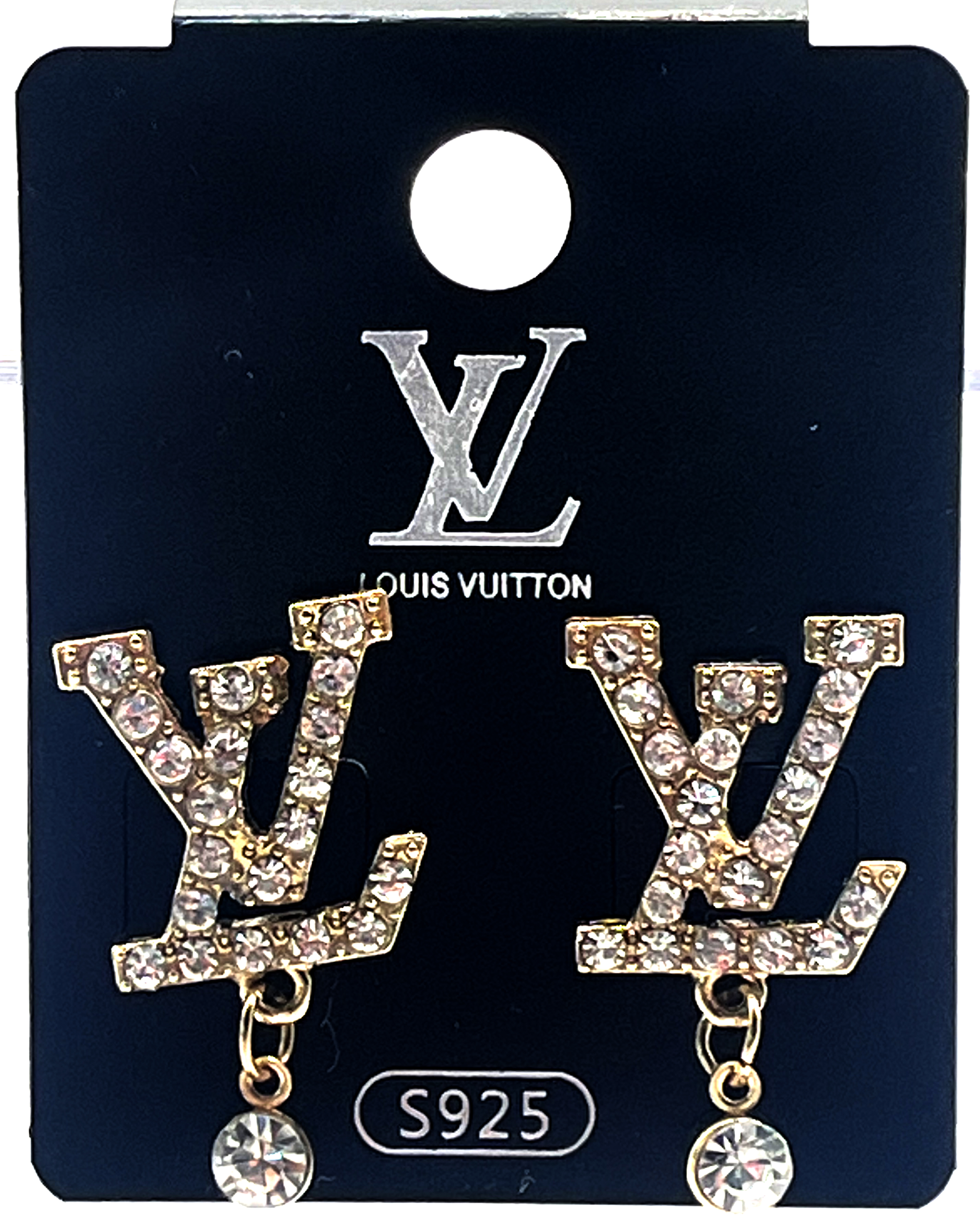 Louis Vuitton Crystal Logo Earrings
