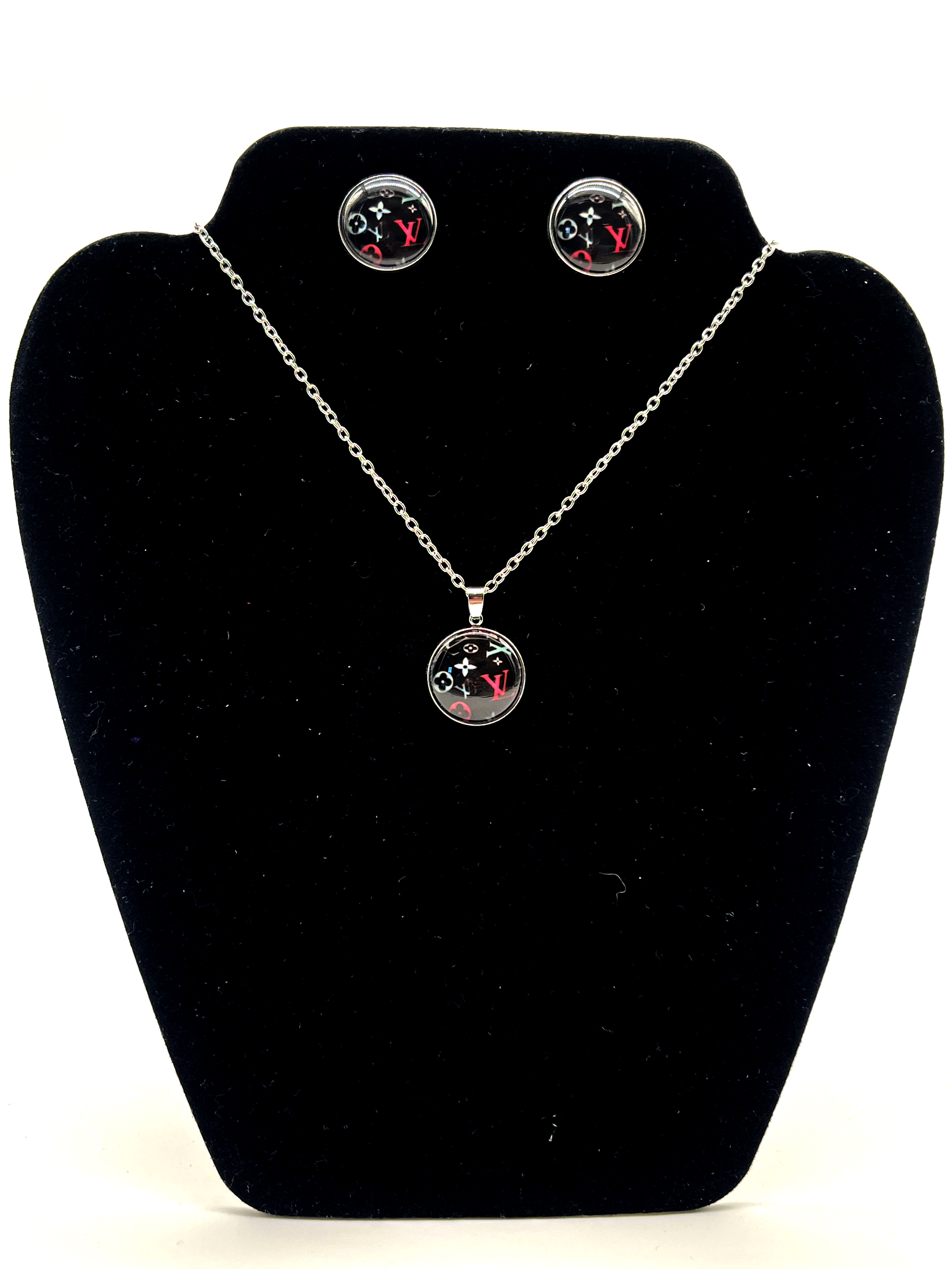 LV Inspired-Elegant Necklace and Earring Set