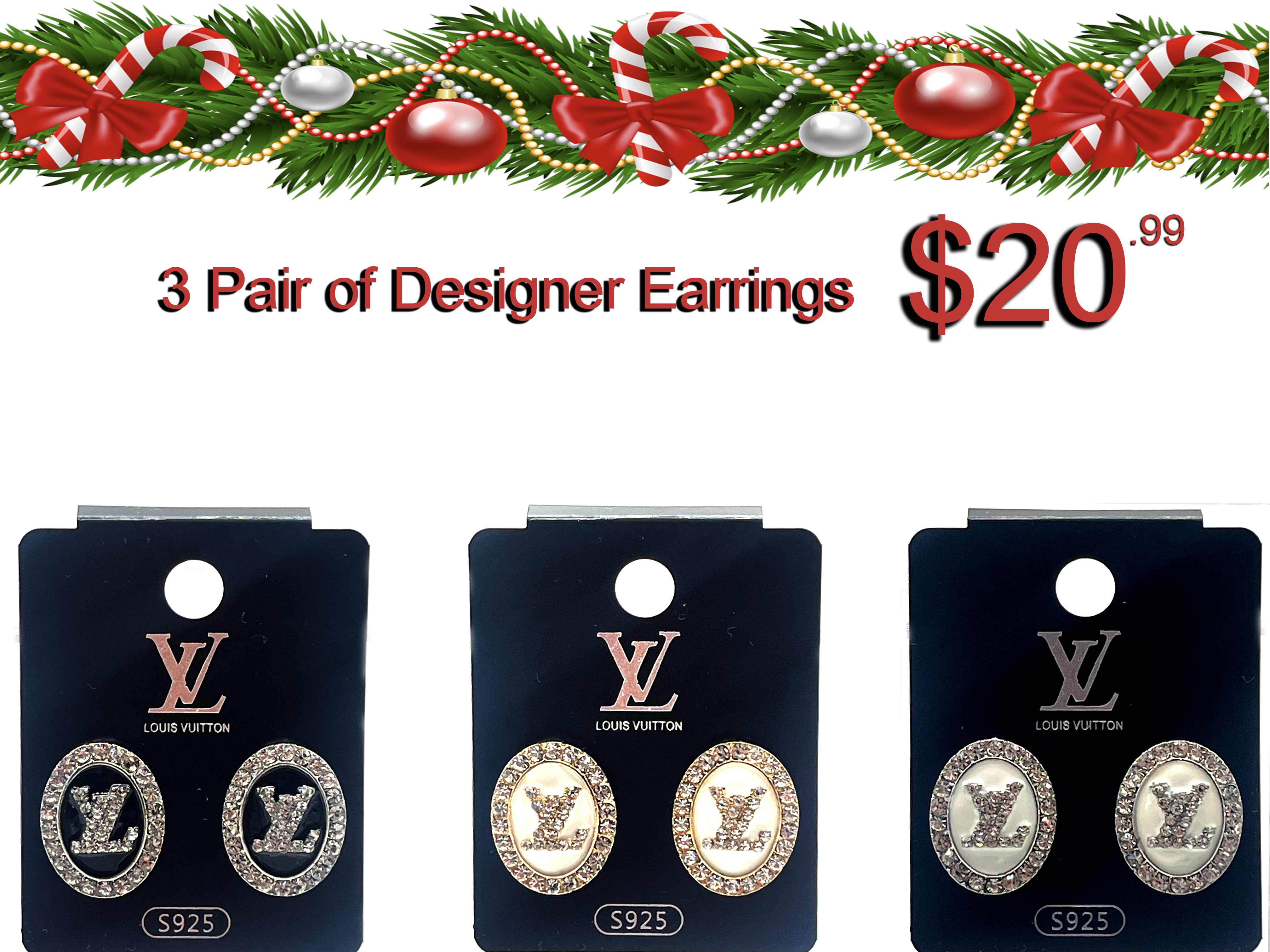 Designer Louis Vuitton Earrings Set
