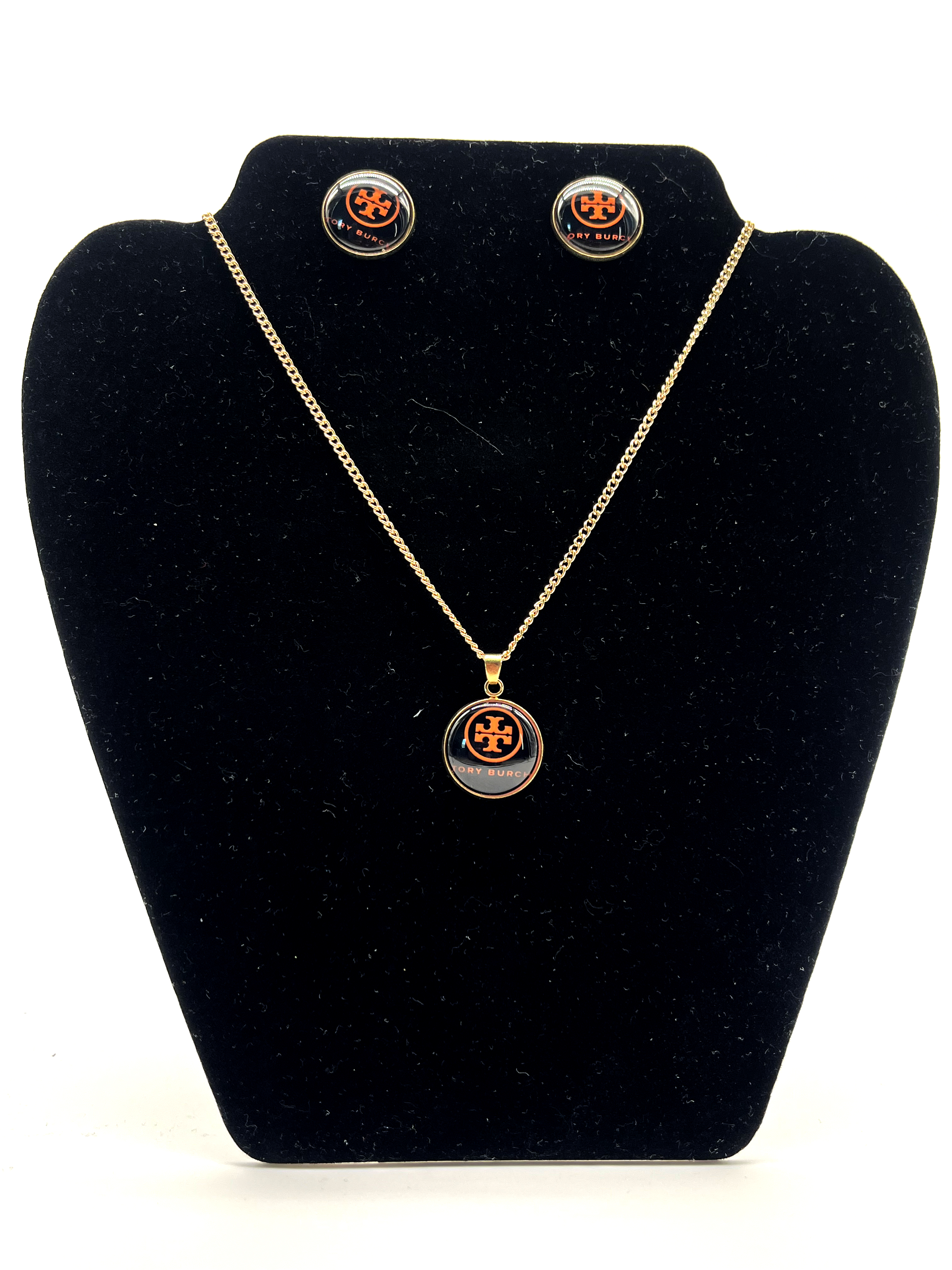 Tory Burch Black and Orange jewelry set