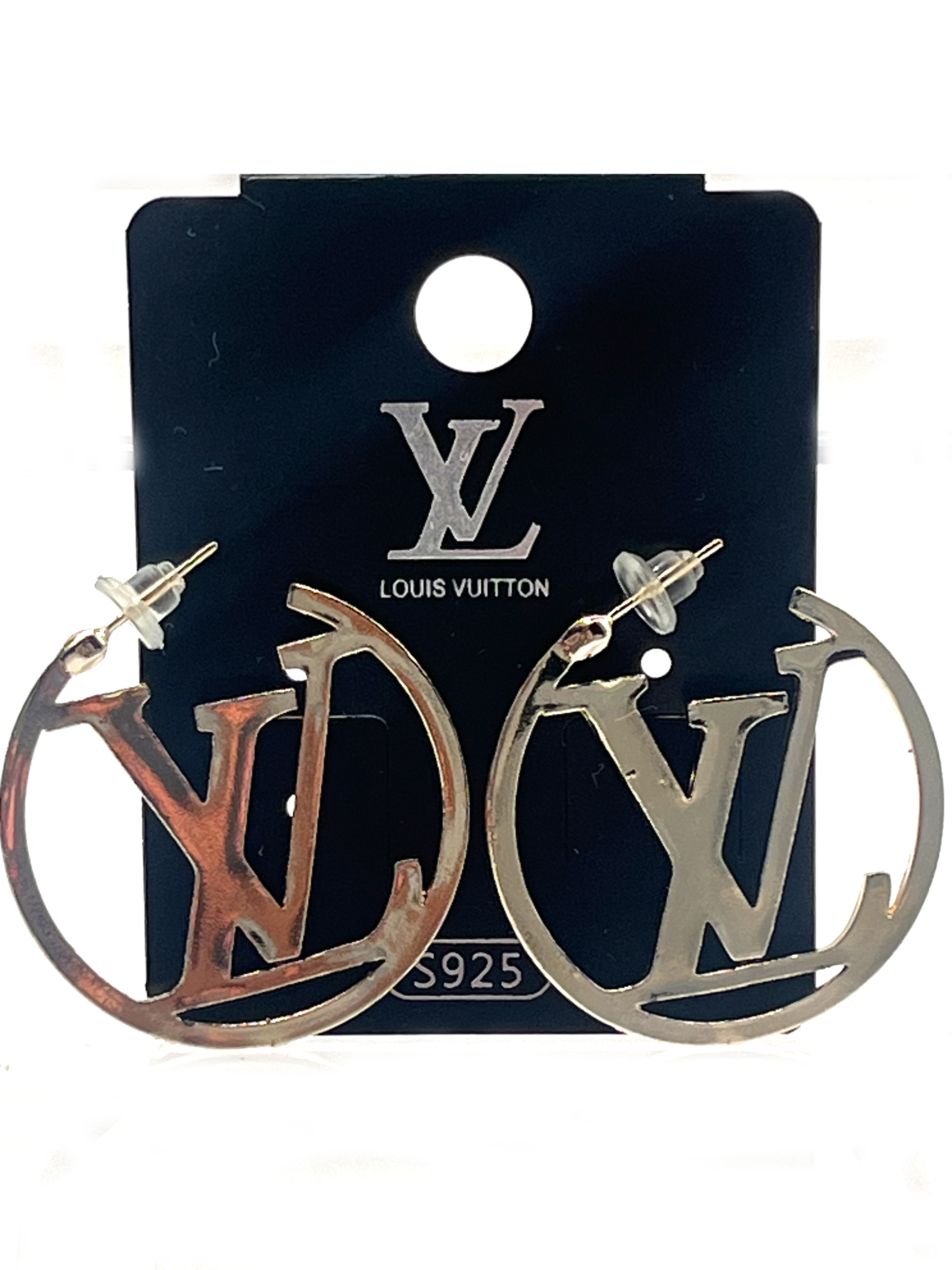 Louis Vuitton Logo Hoop Earrings
