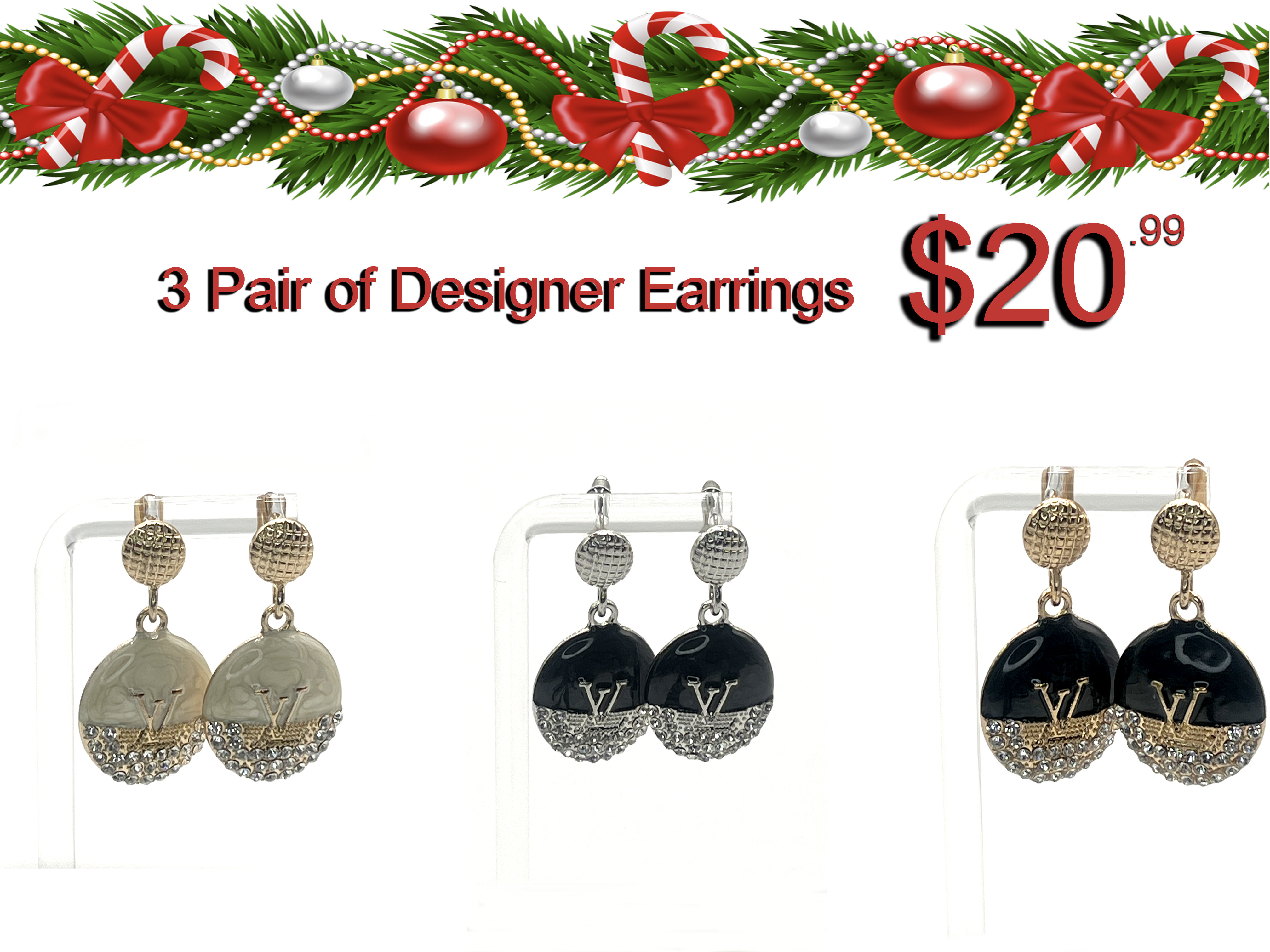 LV Designer Earrings Set