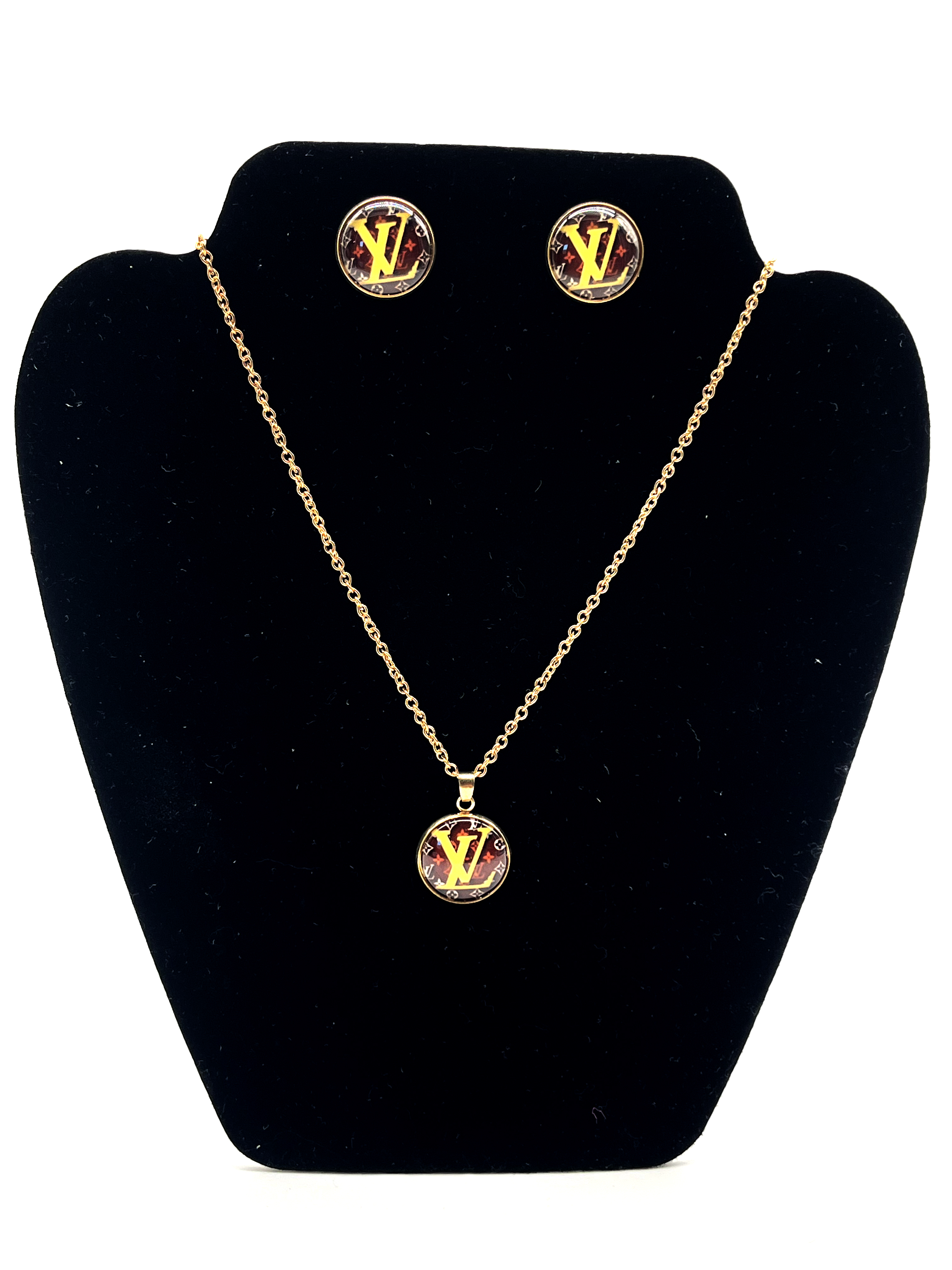 LV-Inspired Jewelry Set