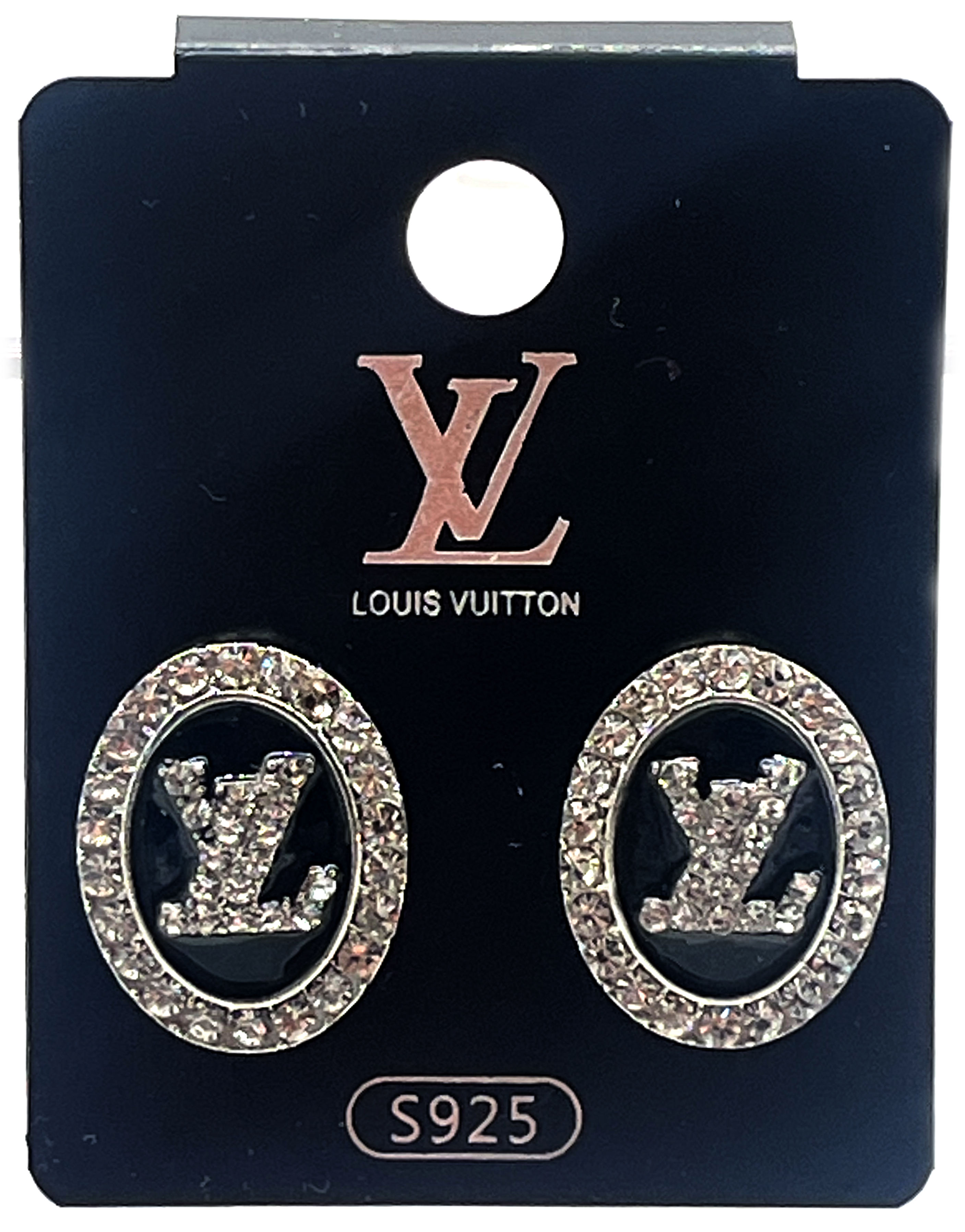 Louis Vuitton Crystal Logo Earrings