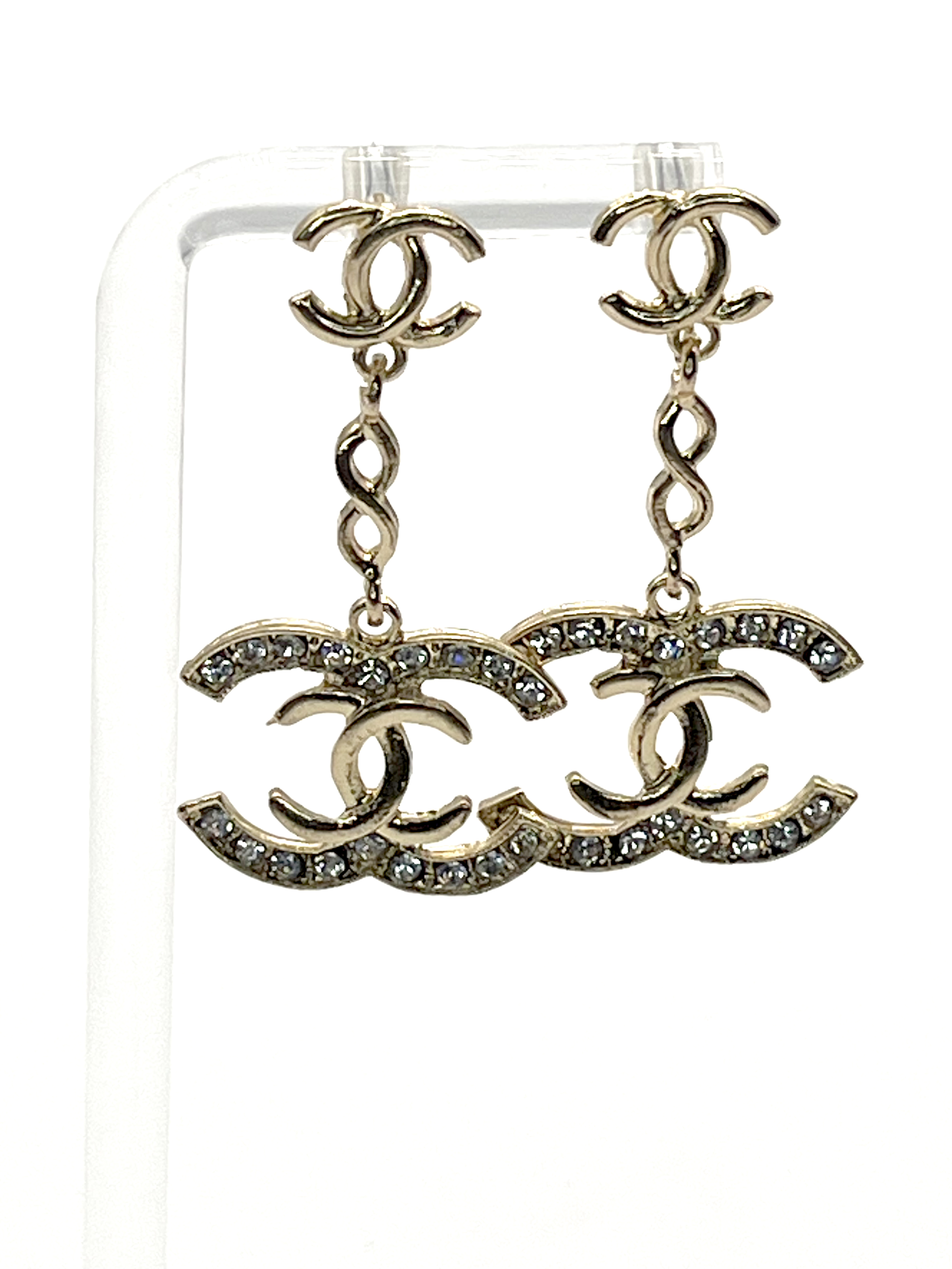 Chanel Logo Dangle Earrings