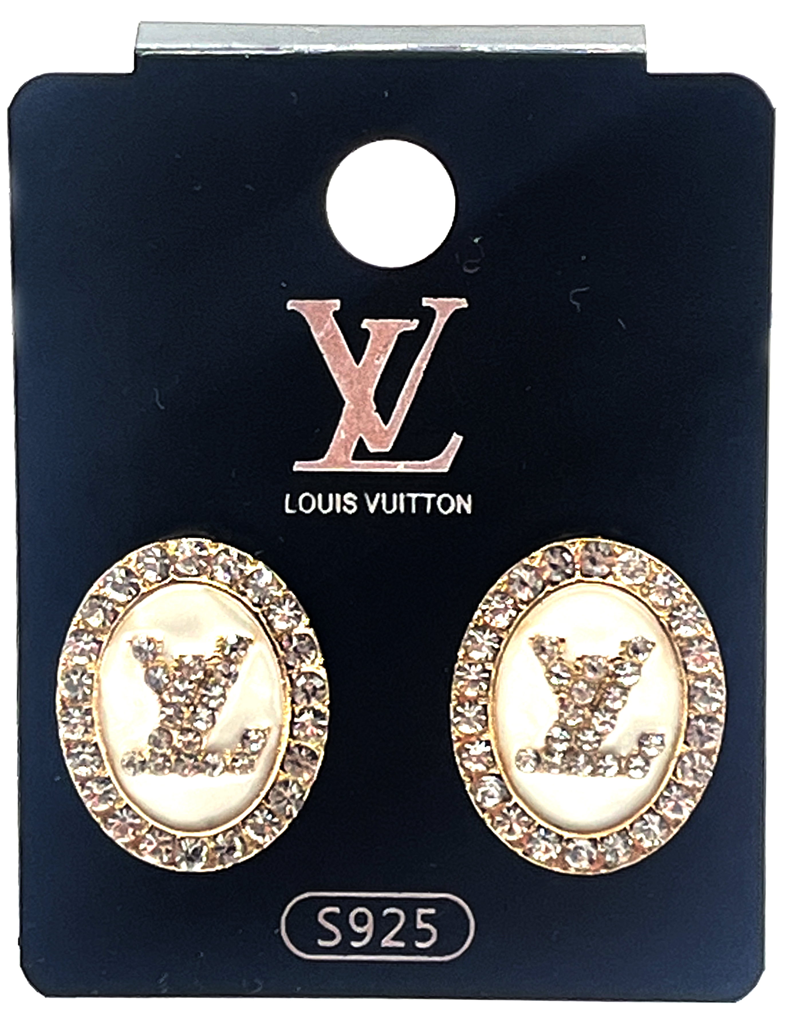 Louis Vuitton Crystal Logo Earrings