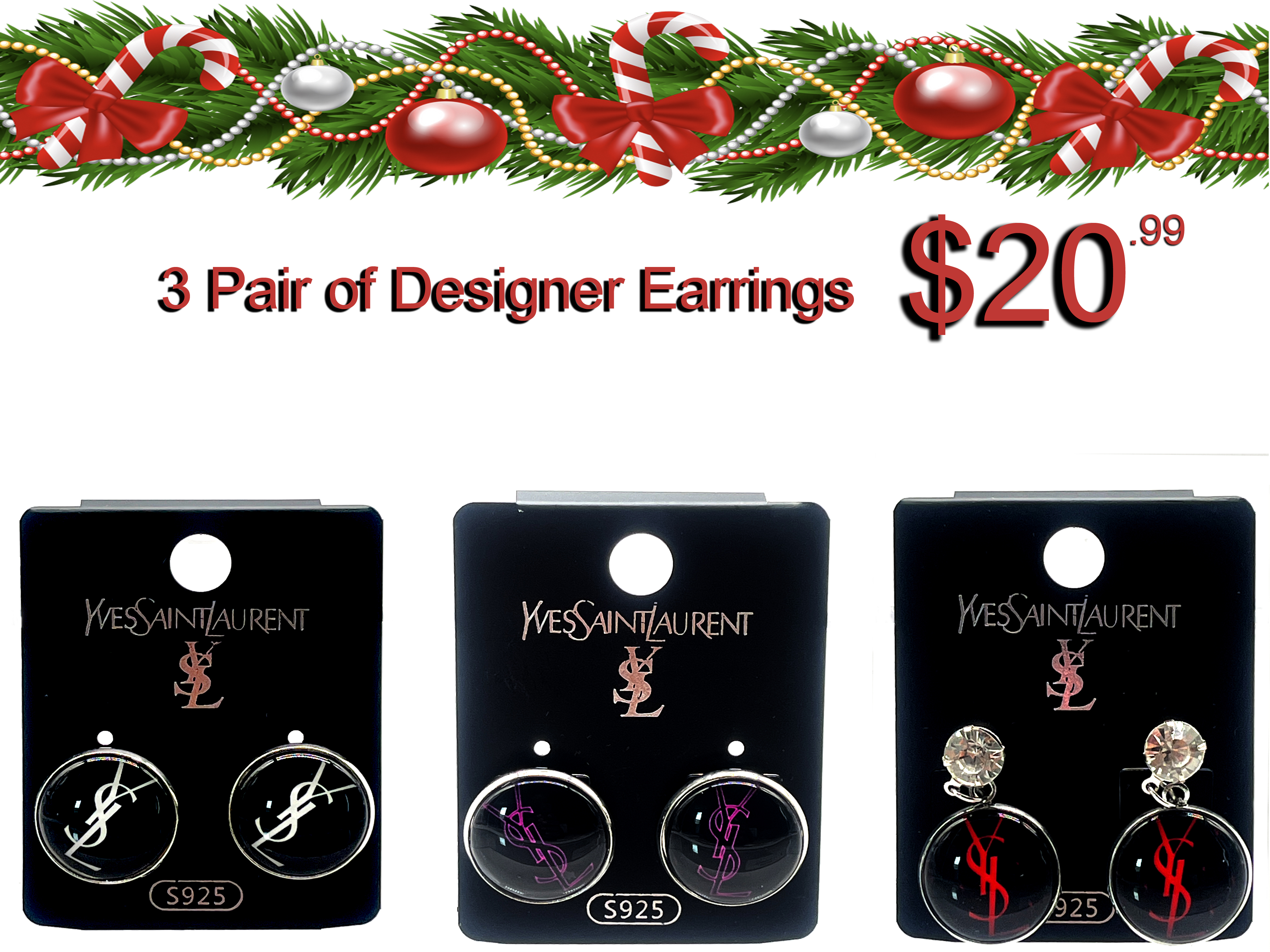 Yves Saint Laurent Designer Earrings Set