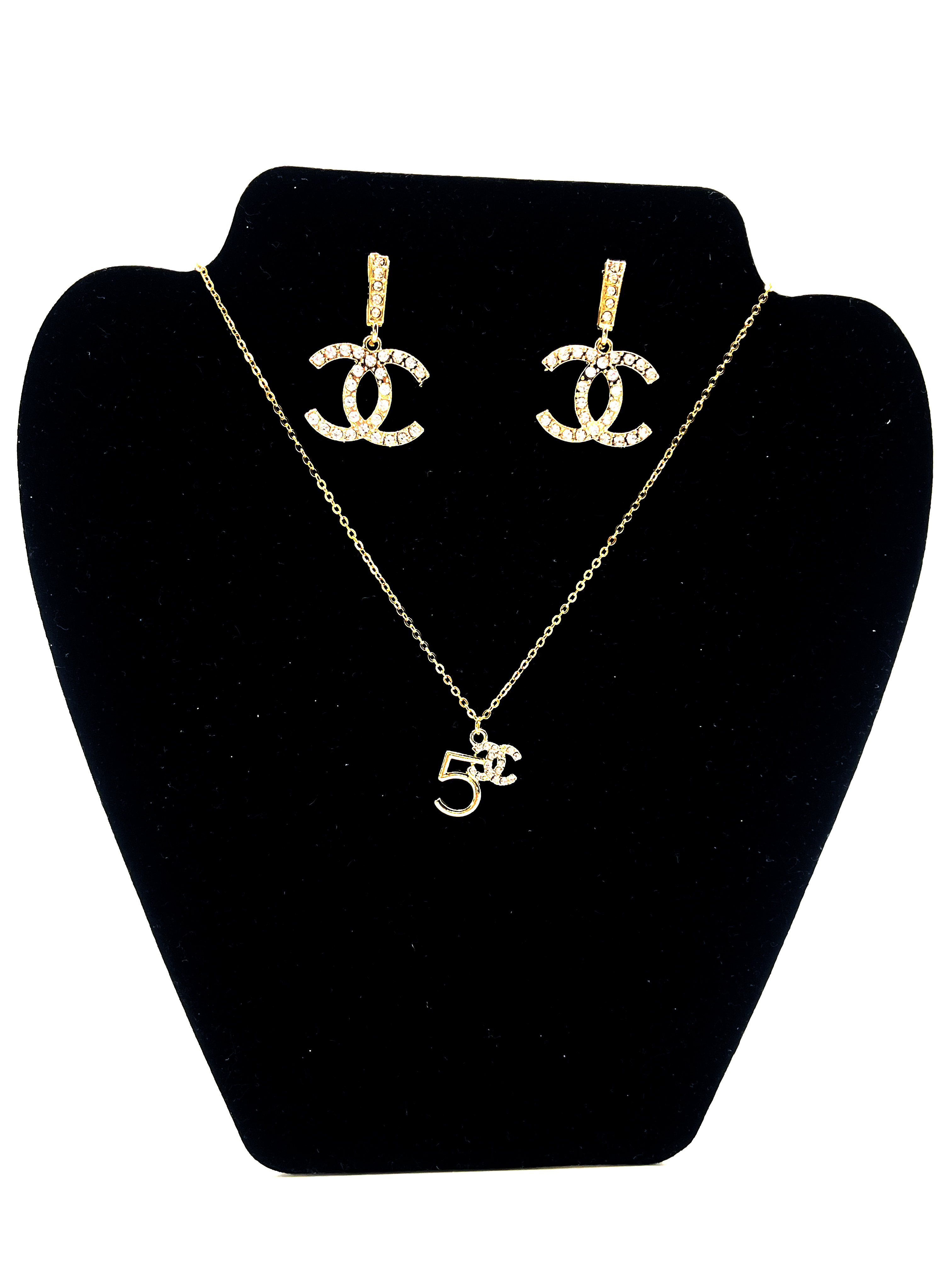 CC Inspired-Elegant Gold Chanel-Inspired Jewelry Set
