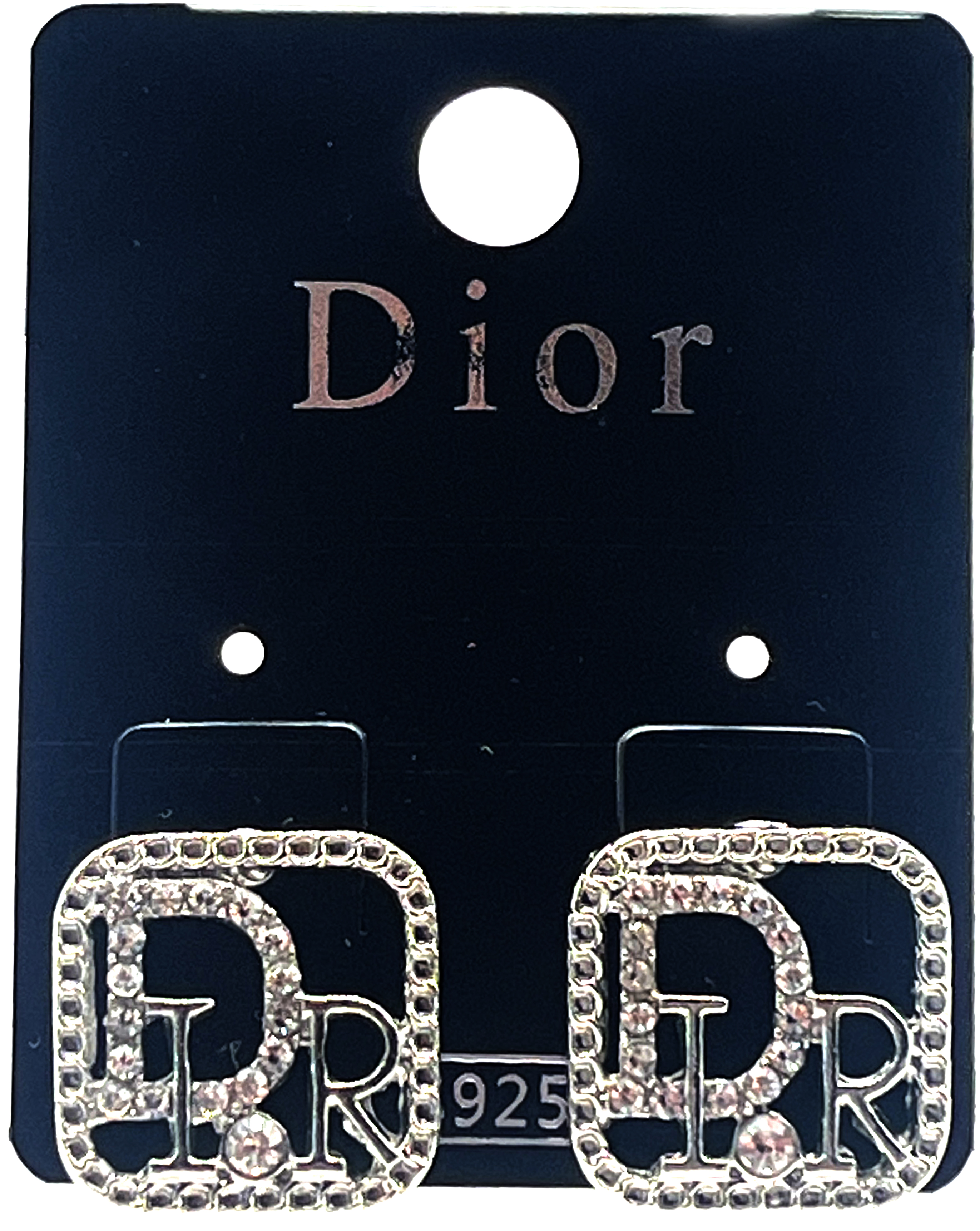 Dior Crystal Logo Earrings
