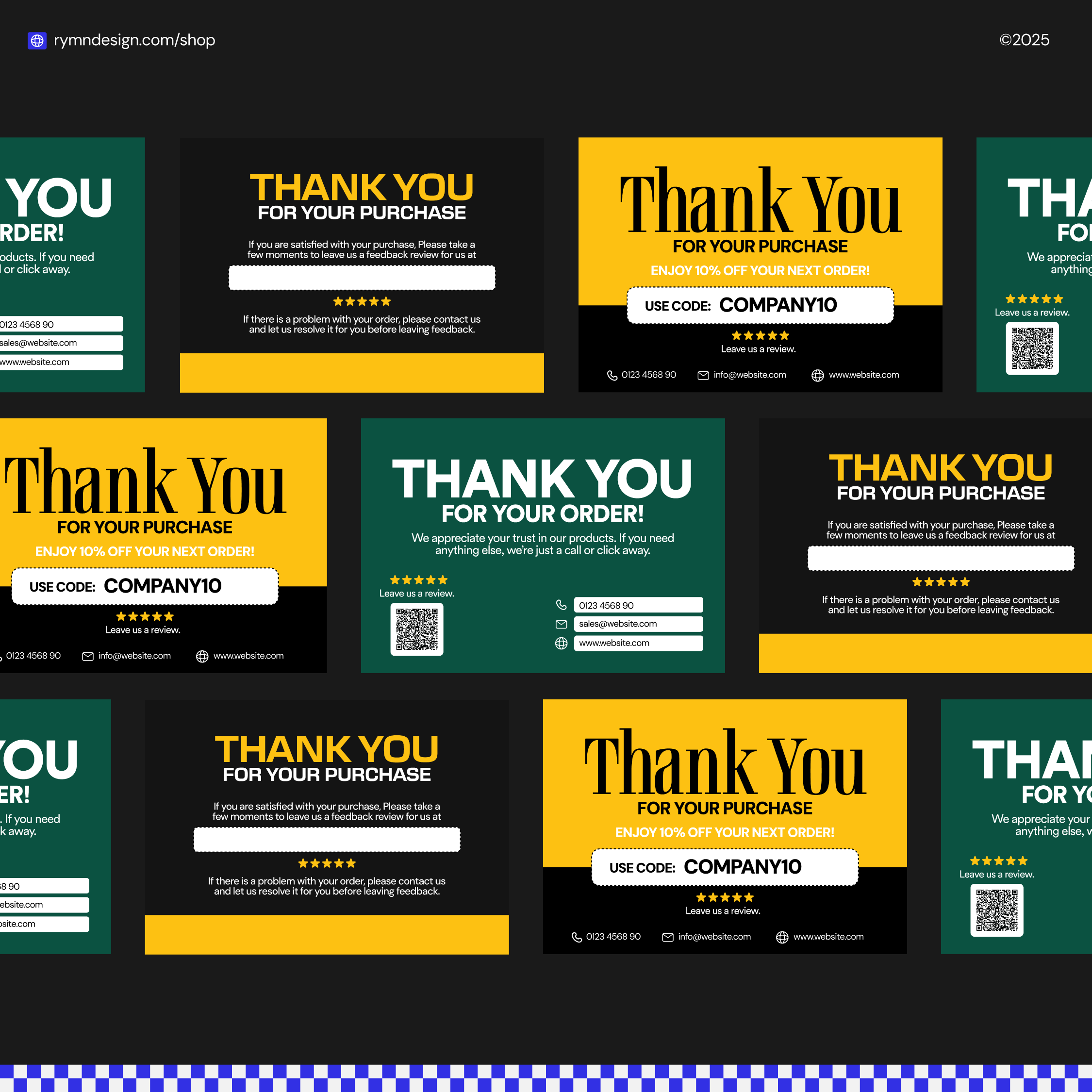 Thank You Cards/Stickers, Post-Purchase Cards/Stickers (with Editable PDF)