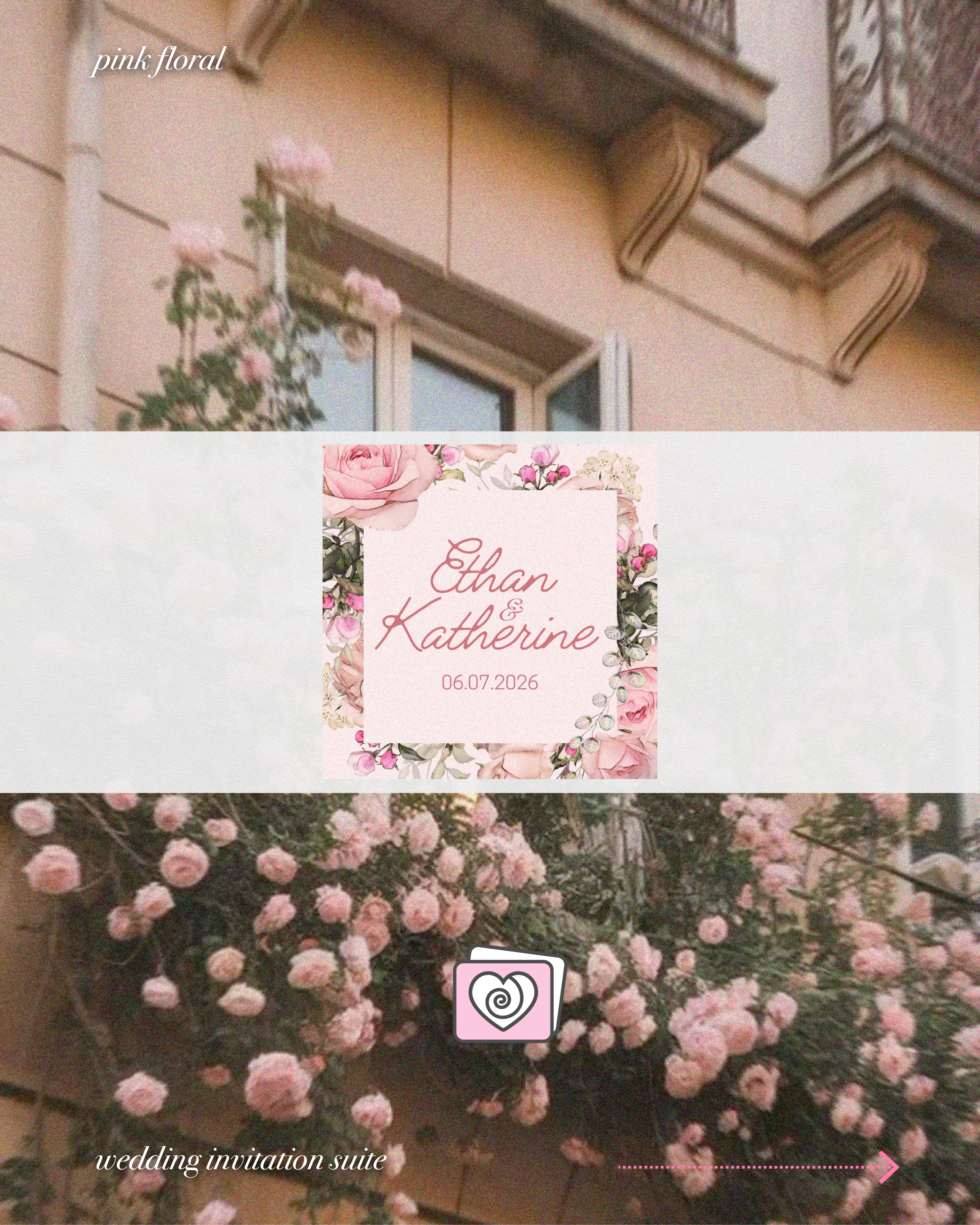 Pink Floral Elegant Wedding Program Template