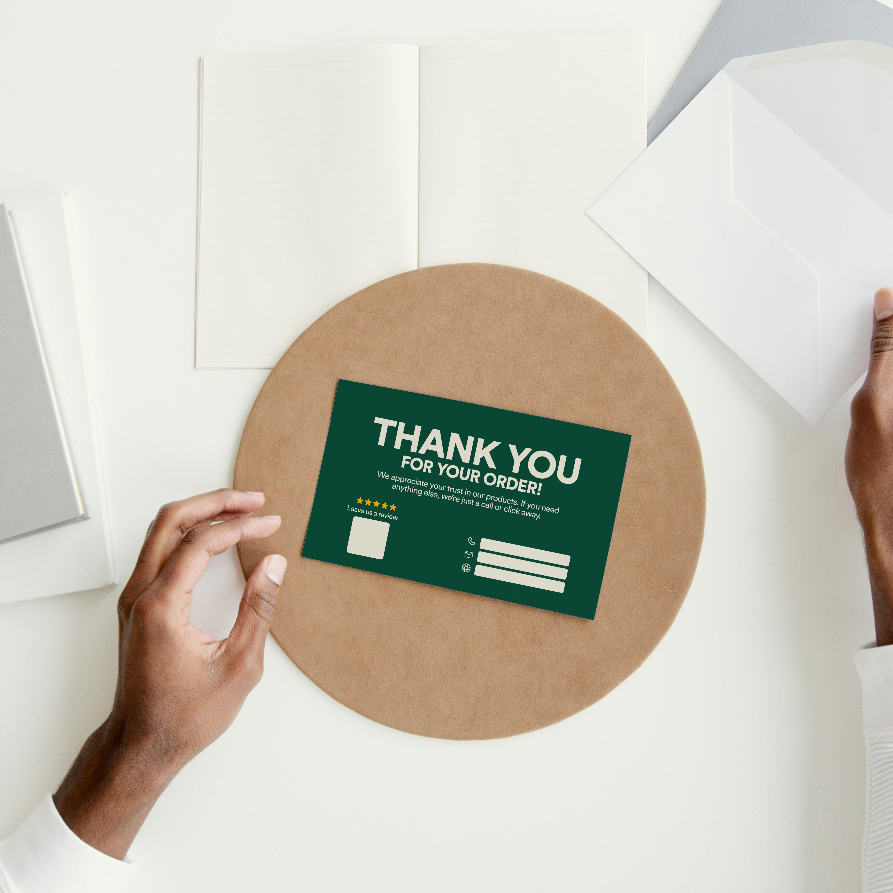 Thank You Cards/Stickers, Post-Purchase Cards/Stickers (with Editable PDF)