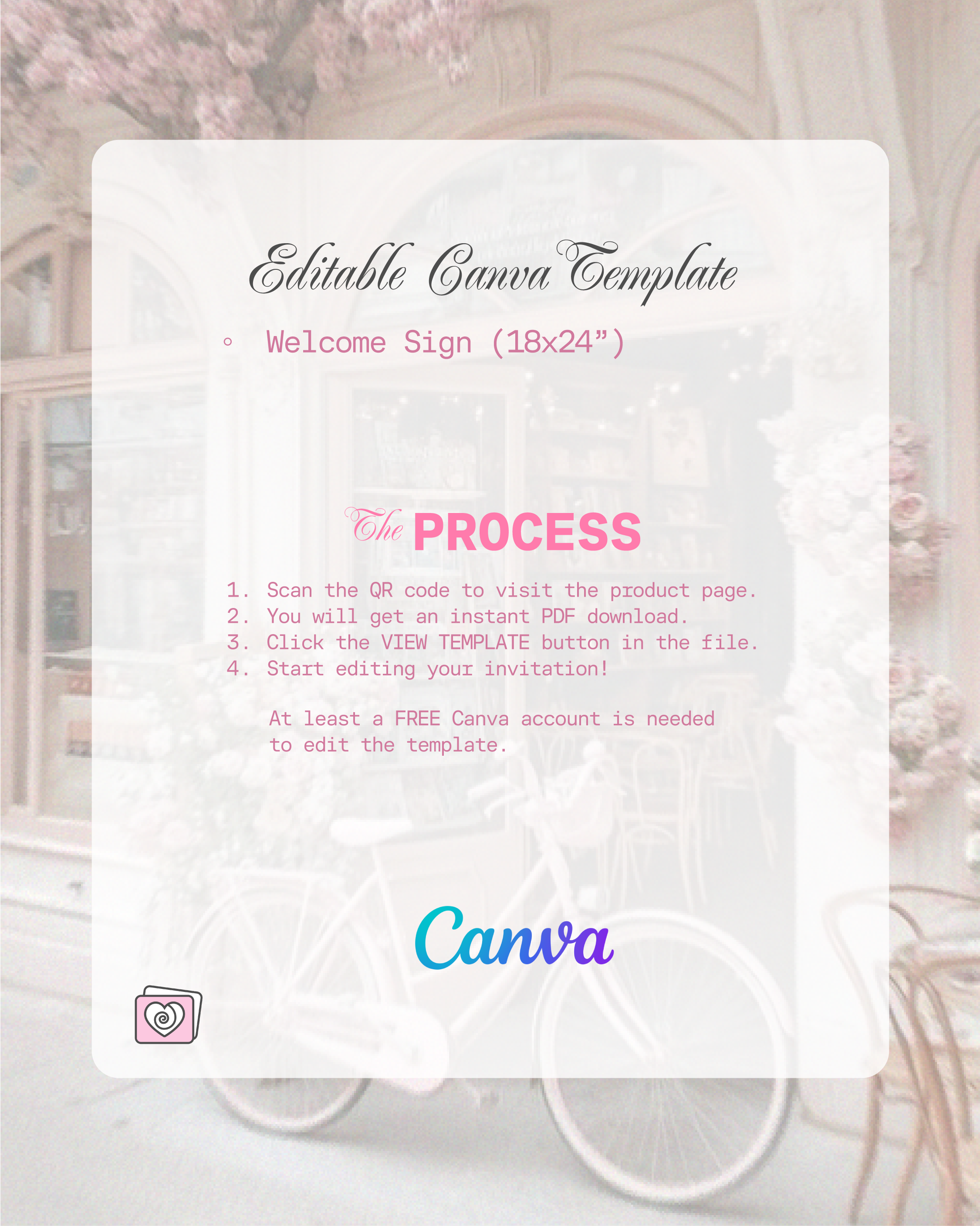 Pink Floral Elegant Wedding Welcome Sign