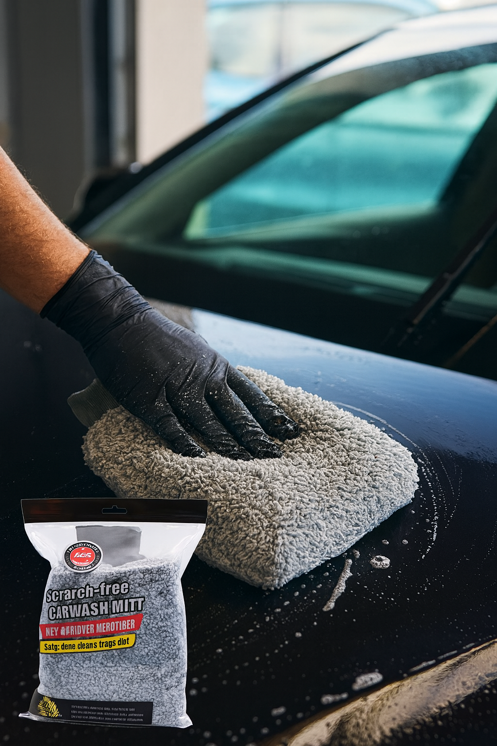 Premium Thick Microfibre Wash Mitt (26cm x 22cm x 4cm)