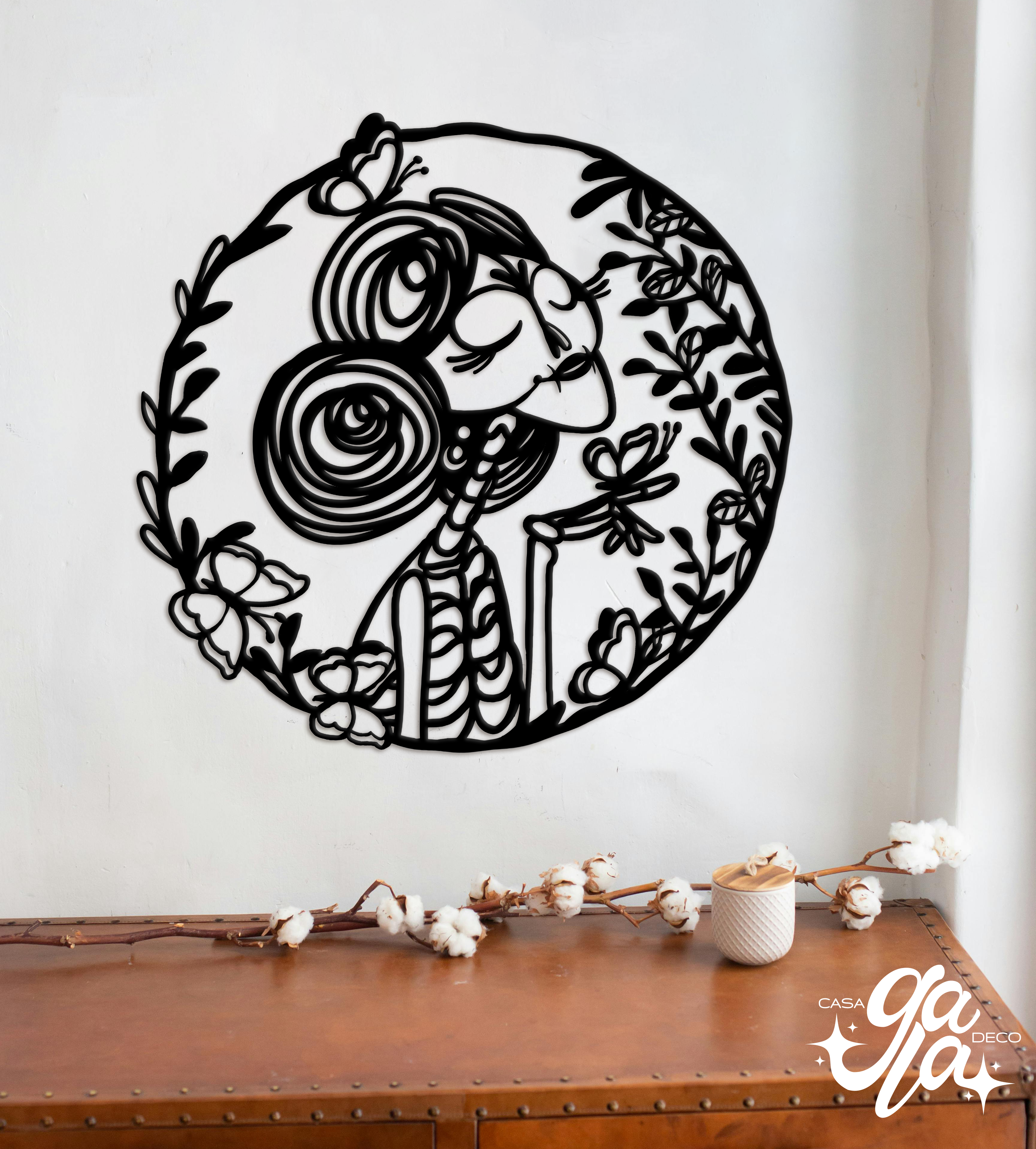 Decoración de pared con ilustración Día de Muertos