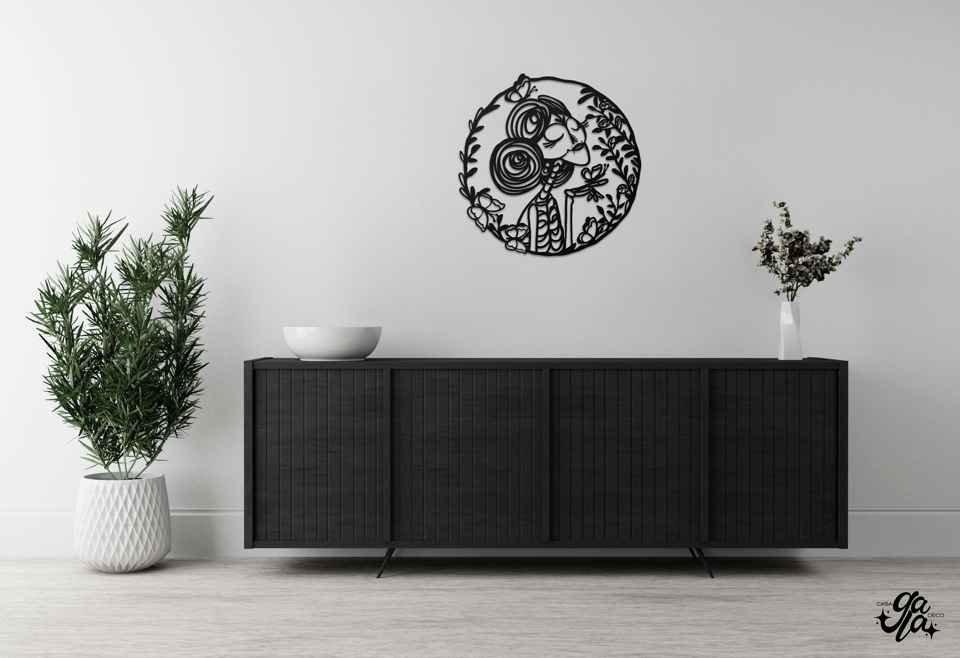 Decoración de pared con ilustración Día de Muertos