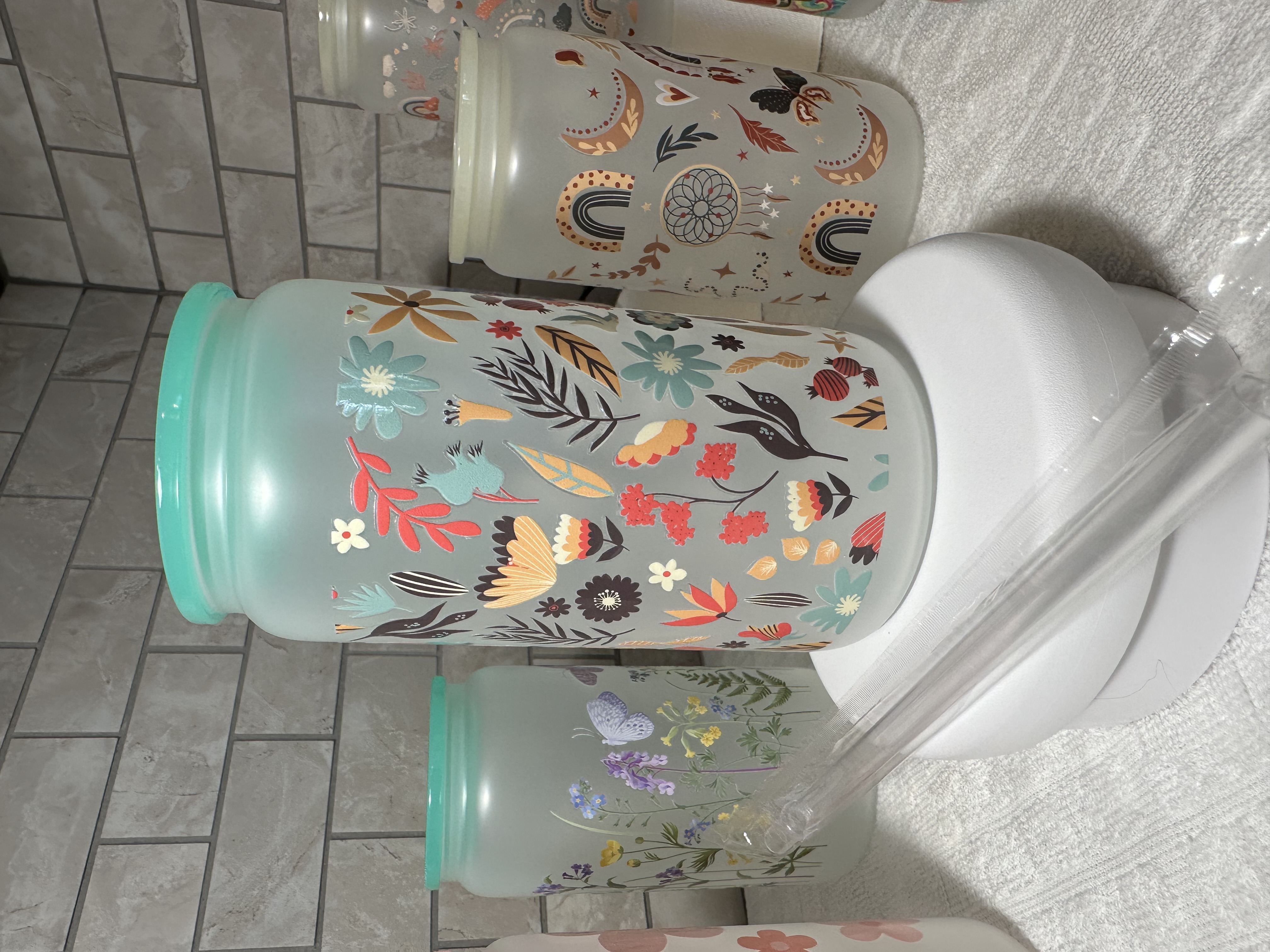 Vaso  decorativo de  naturaleza en vidrio