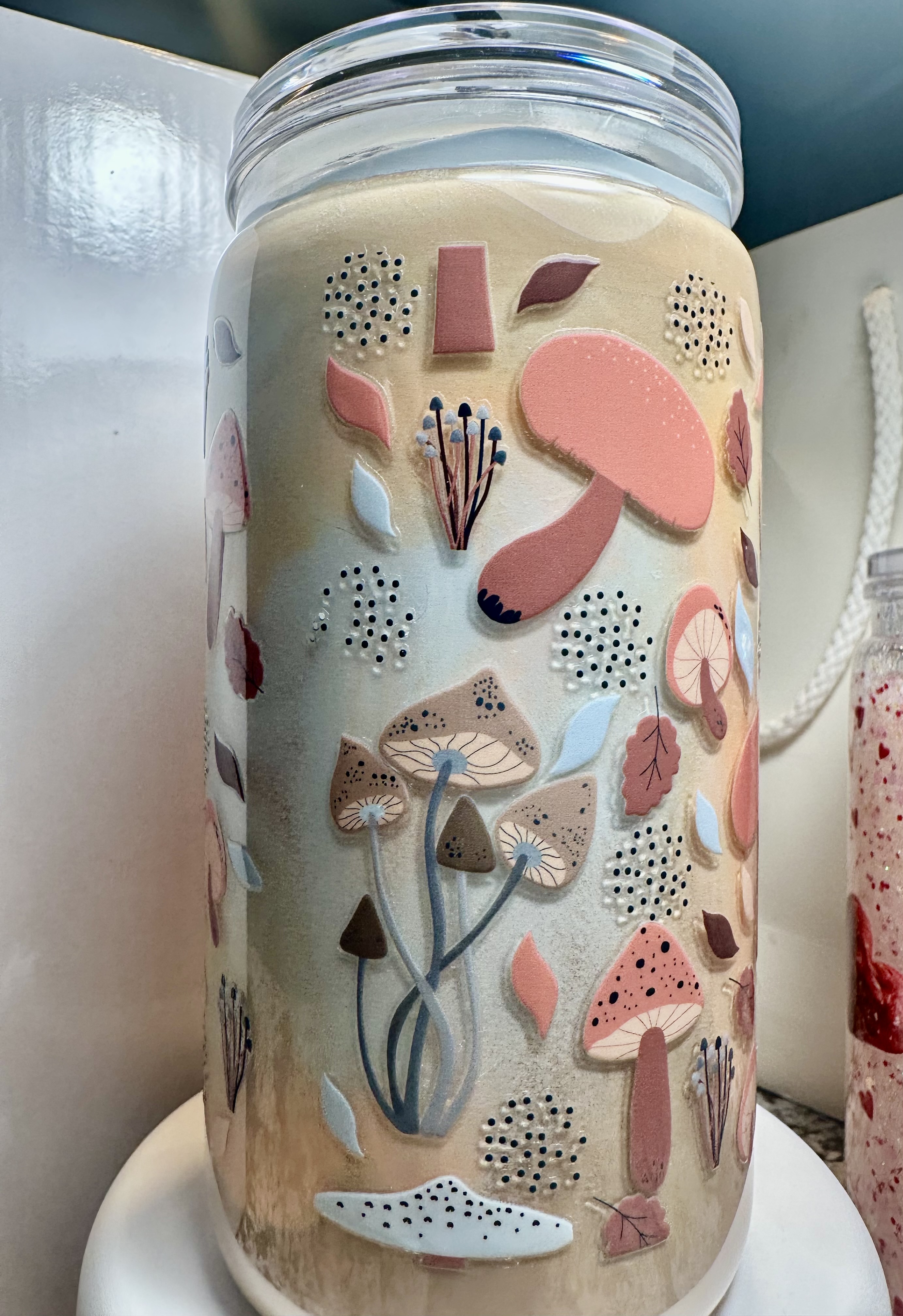 Vaso en diseño de hongo 