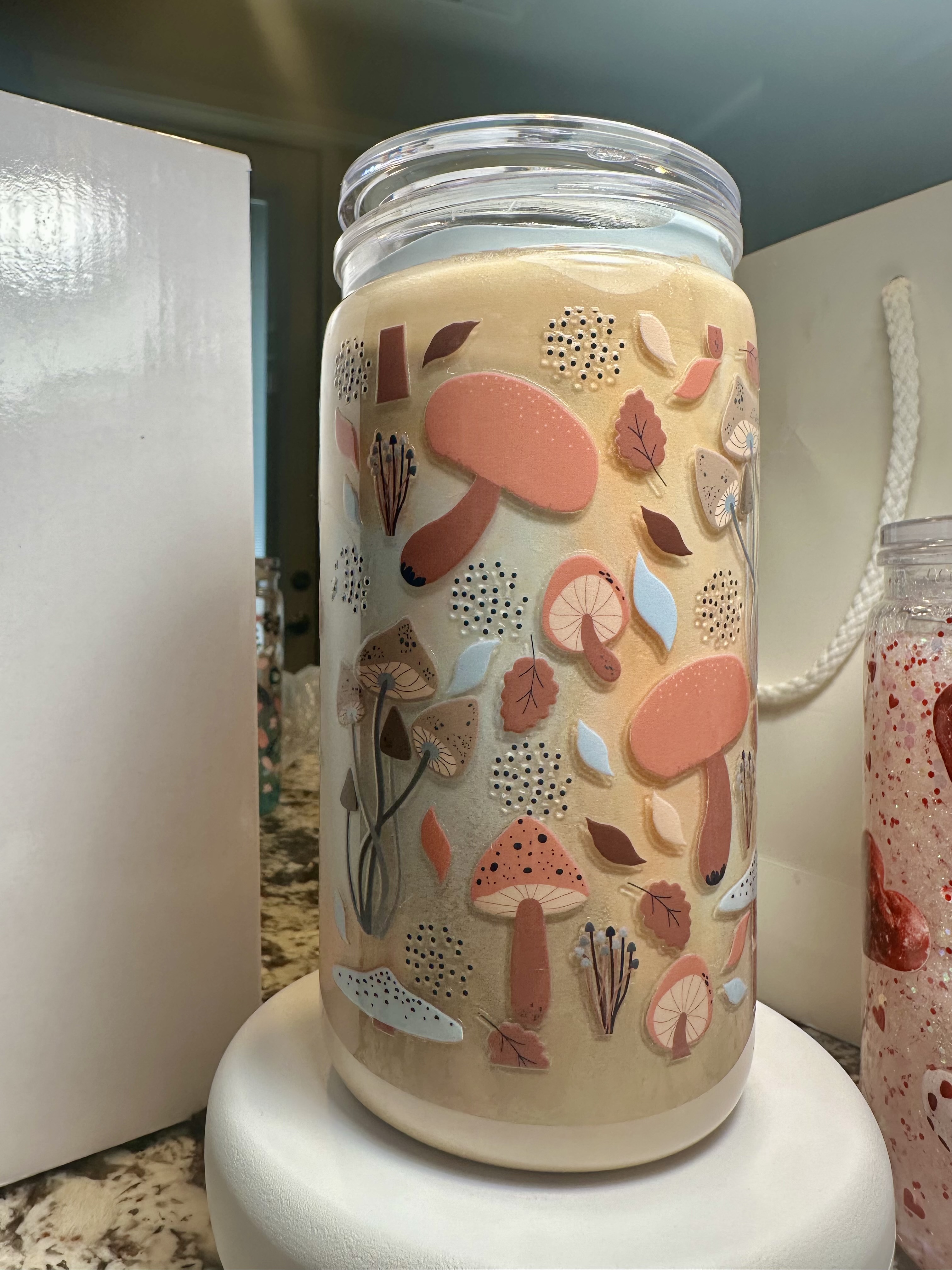 Vaso en diseño de hongo 