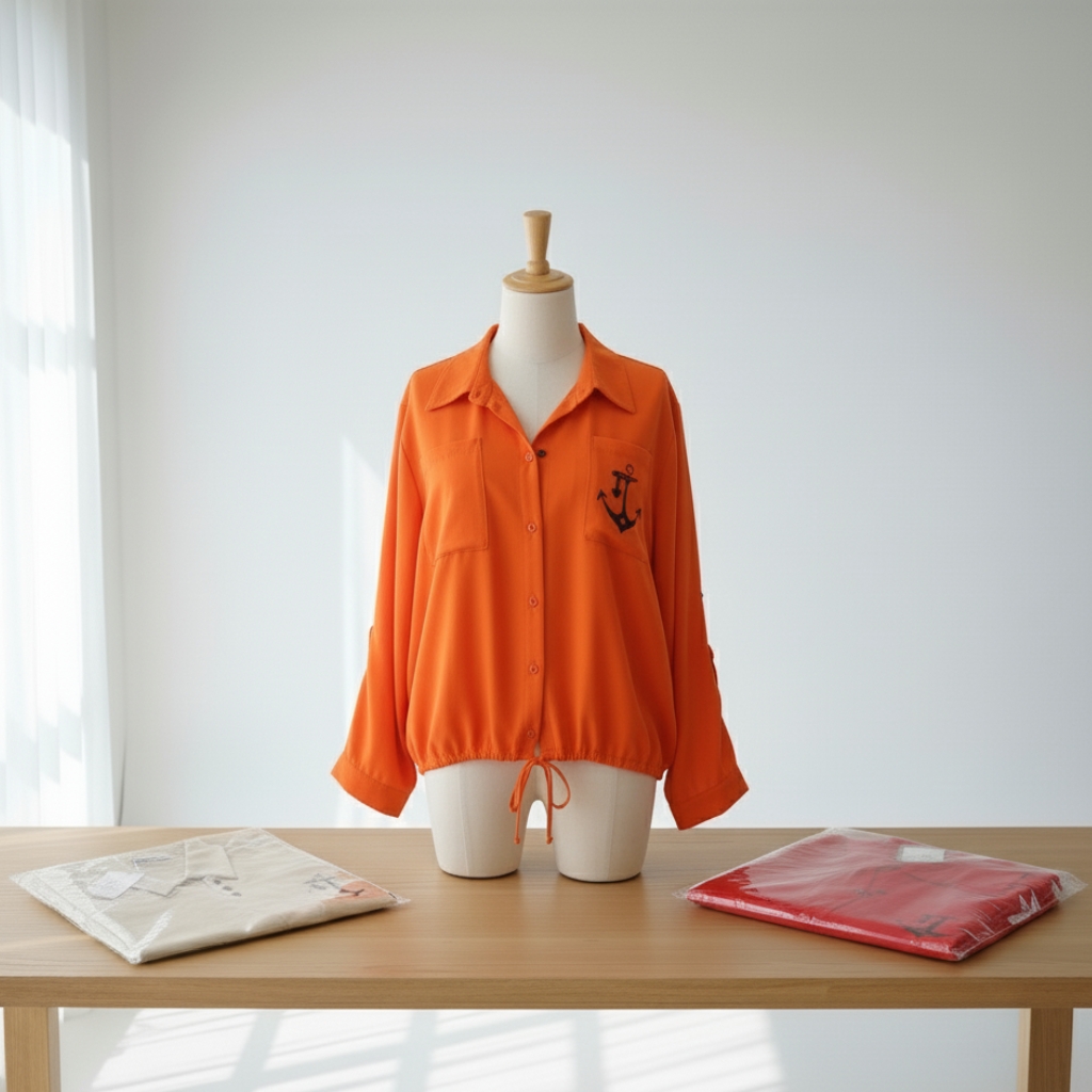 بلوزة بتطريزة المرساة