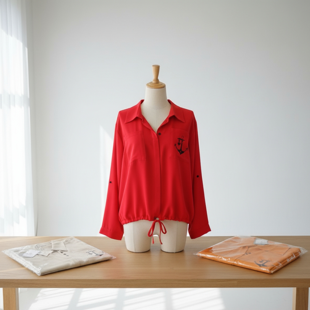 بلوزة بتطريزة المرساة