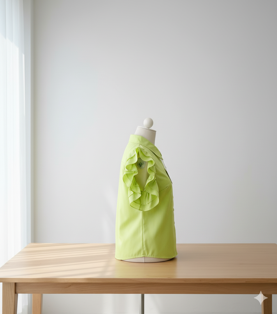 قميص بأكمام الكشكش