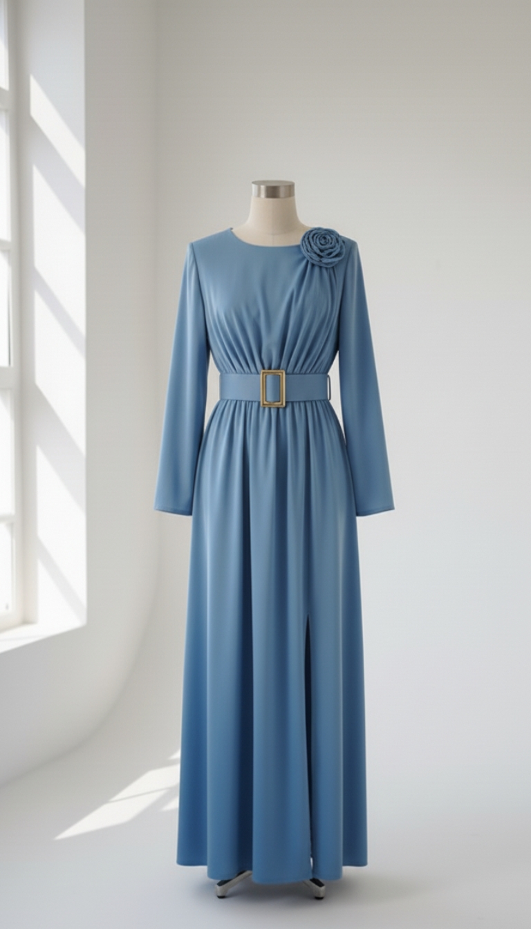 فستا مع وردة وحزام