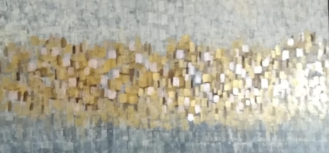 Abstract Gold Mosaic Wall Art