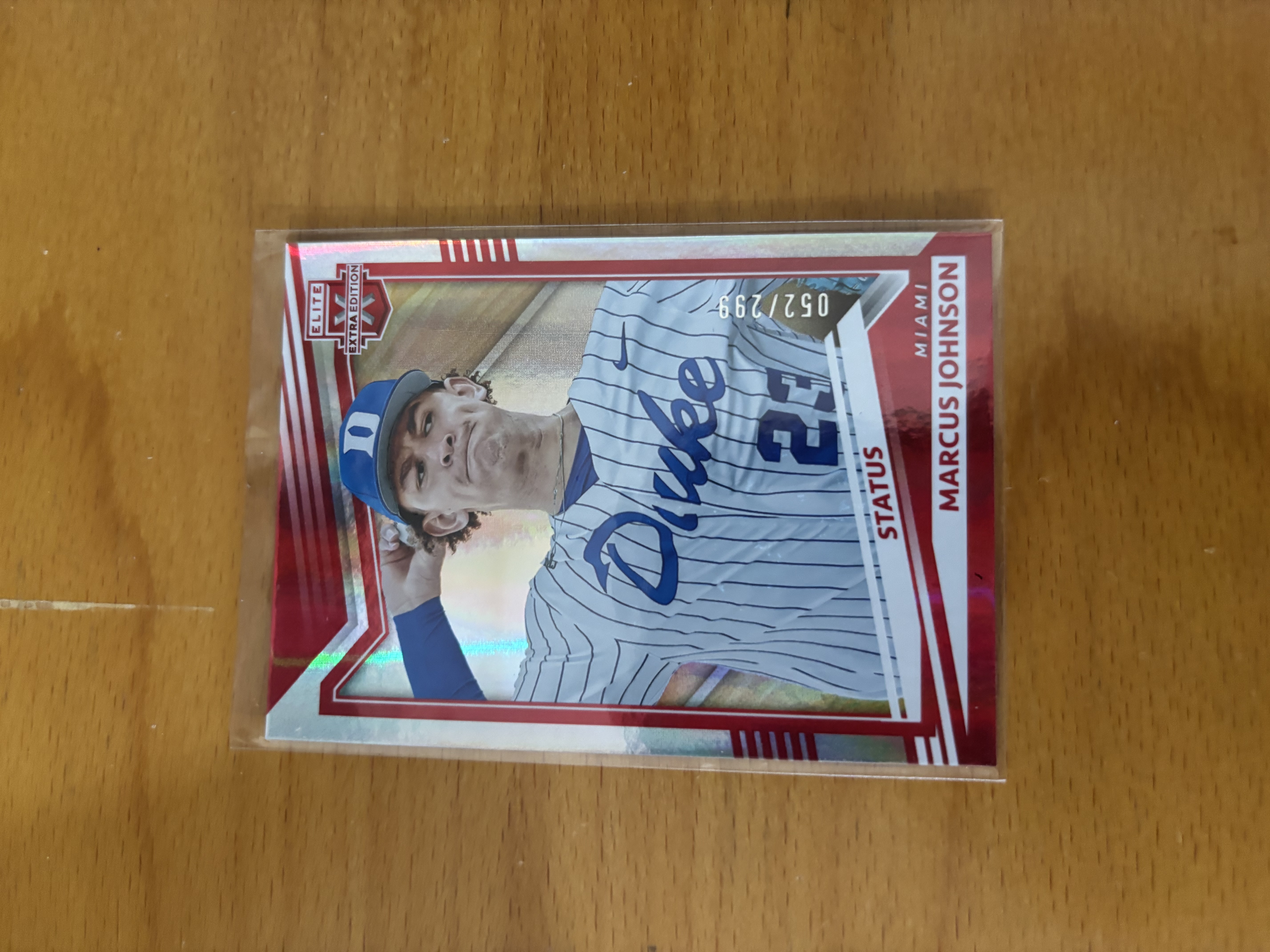 Marcus Johnson Duke Baseball Trading Card