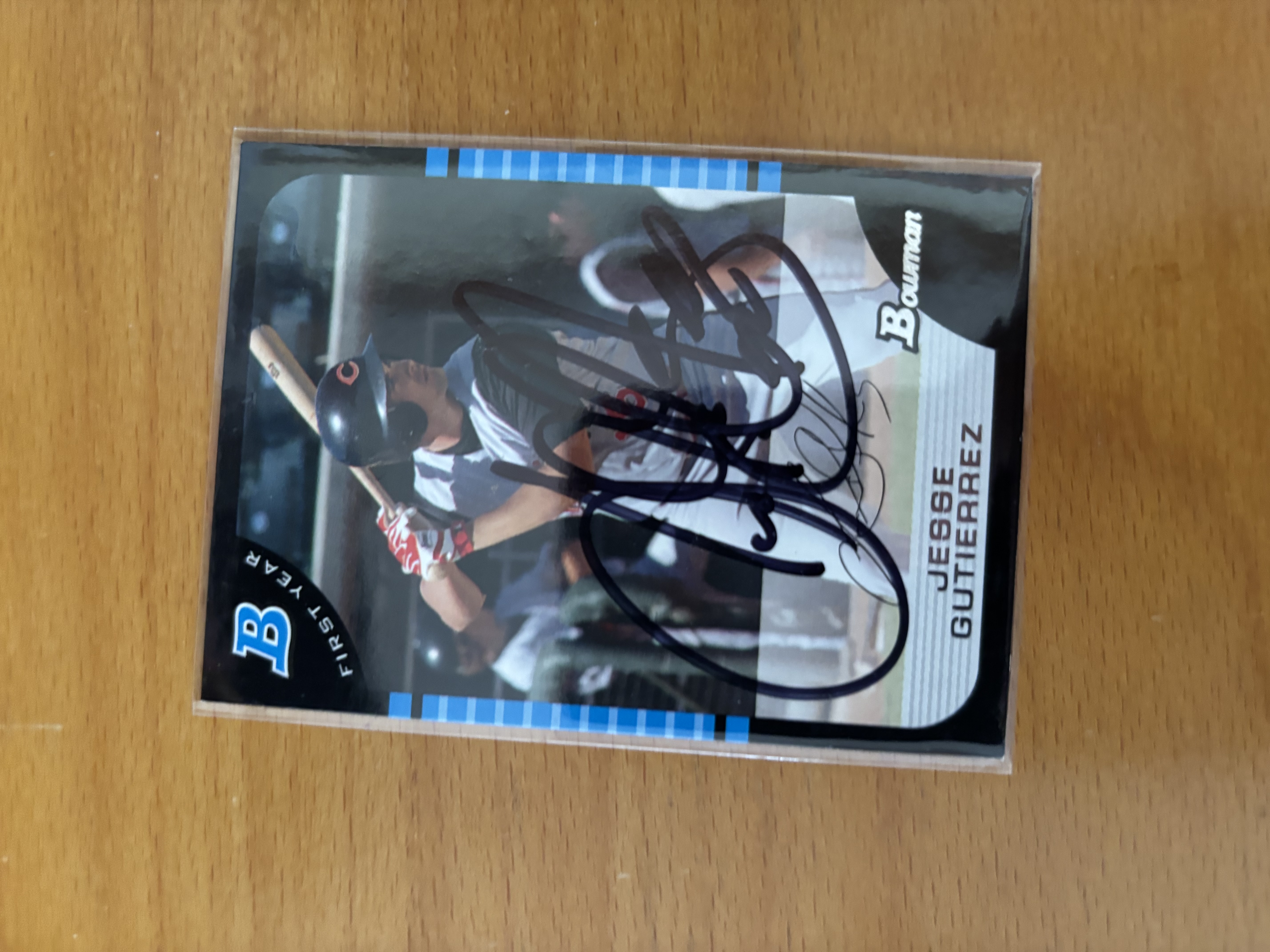 Signed Jhebe Gutierrez Bowman Baseball Card