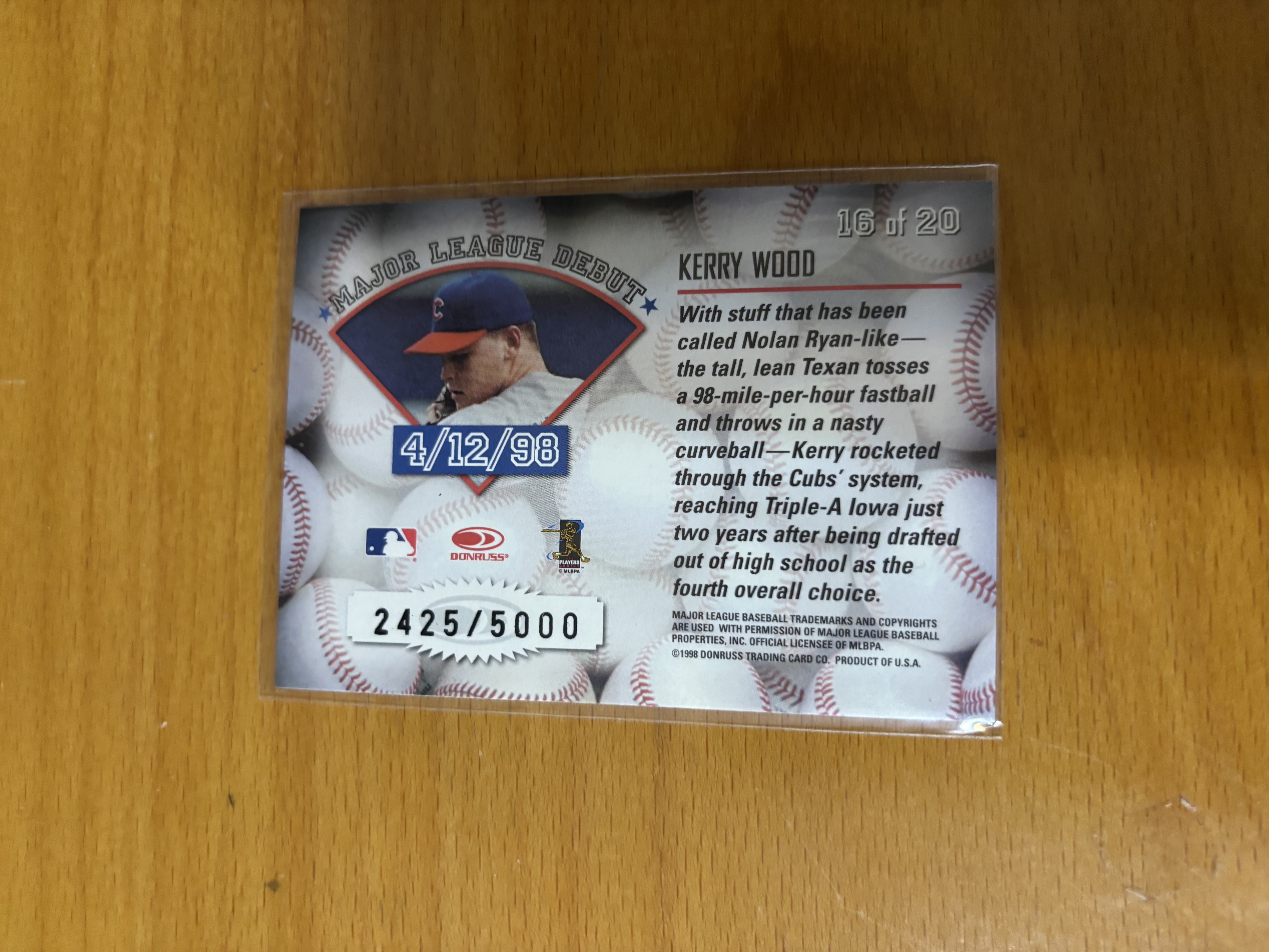 Kerry Wood Baseball Collector Card