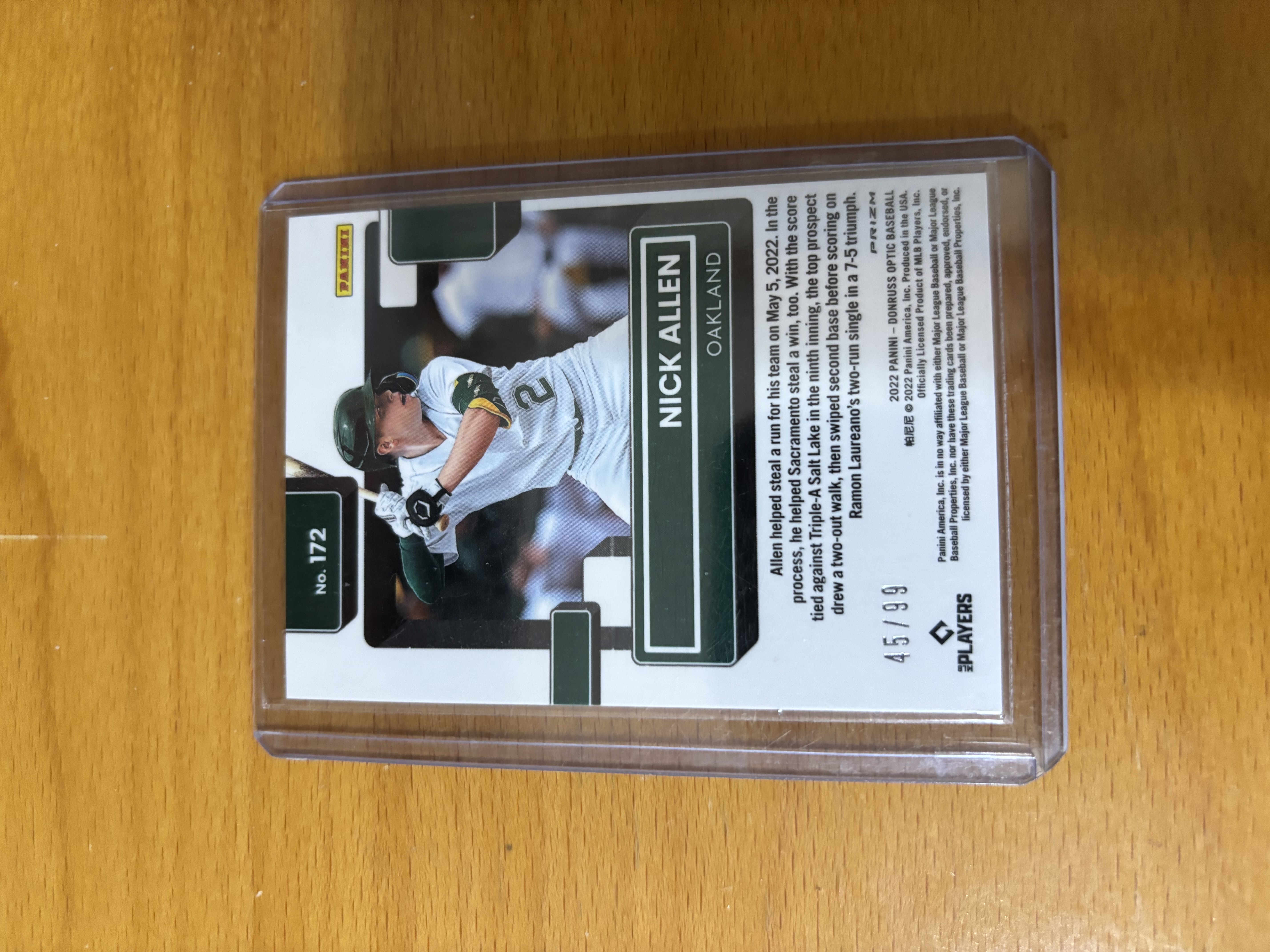 Nick Allen Oakland Baseball Trading Card