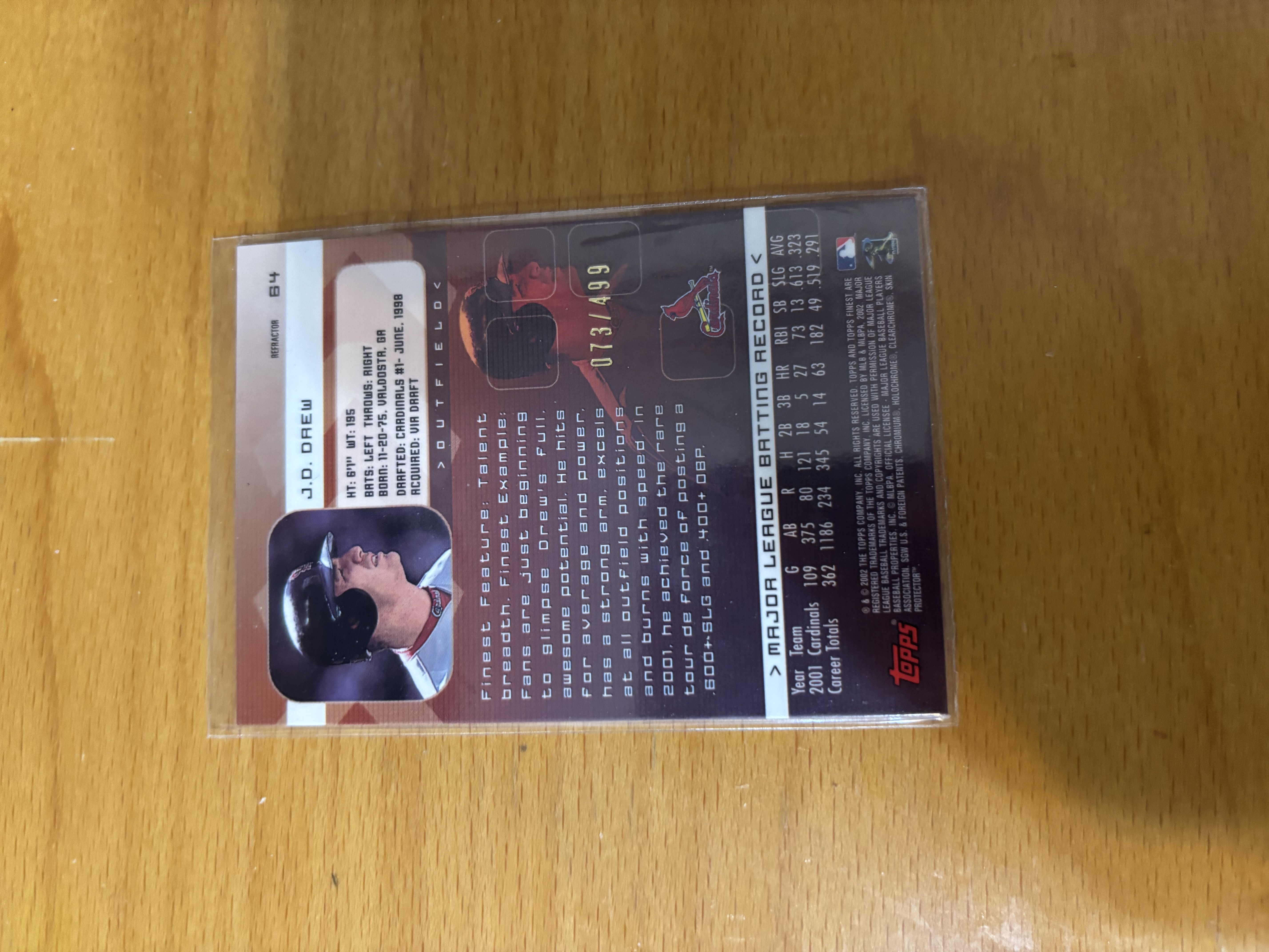 J.D. Drew Collector Baseball Card