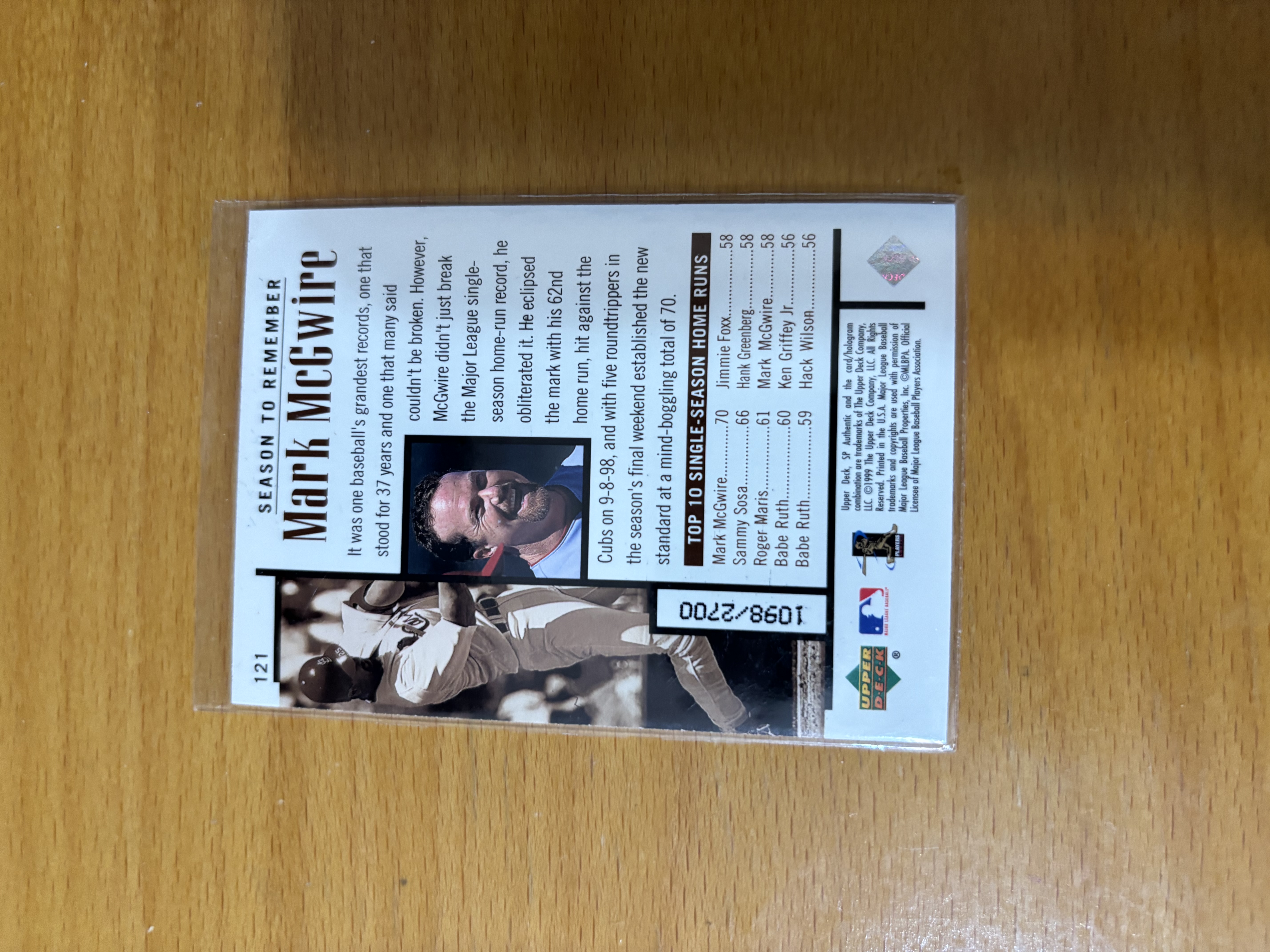Mark McGwire Baseball Card