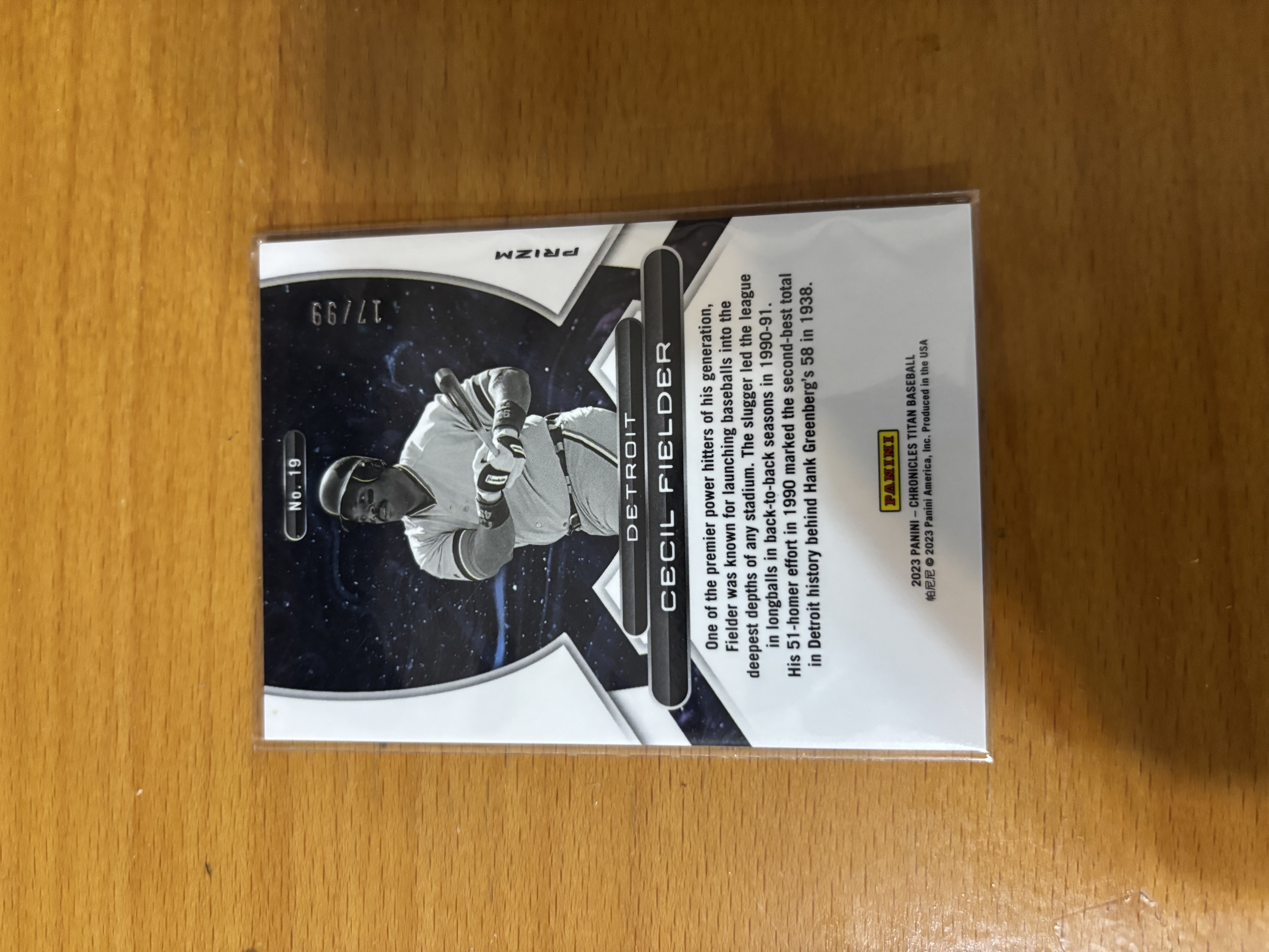 Cecil Fielder Limited Edition Baseball Card