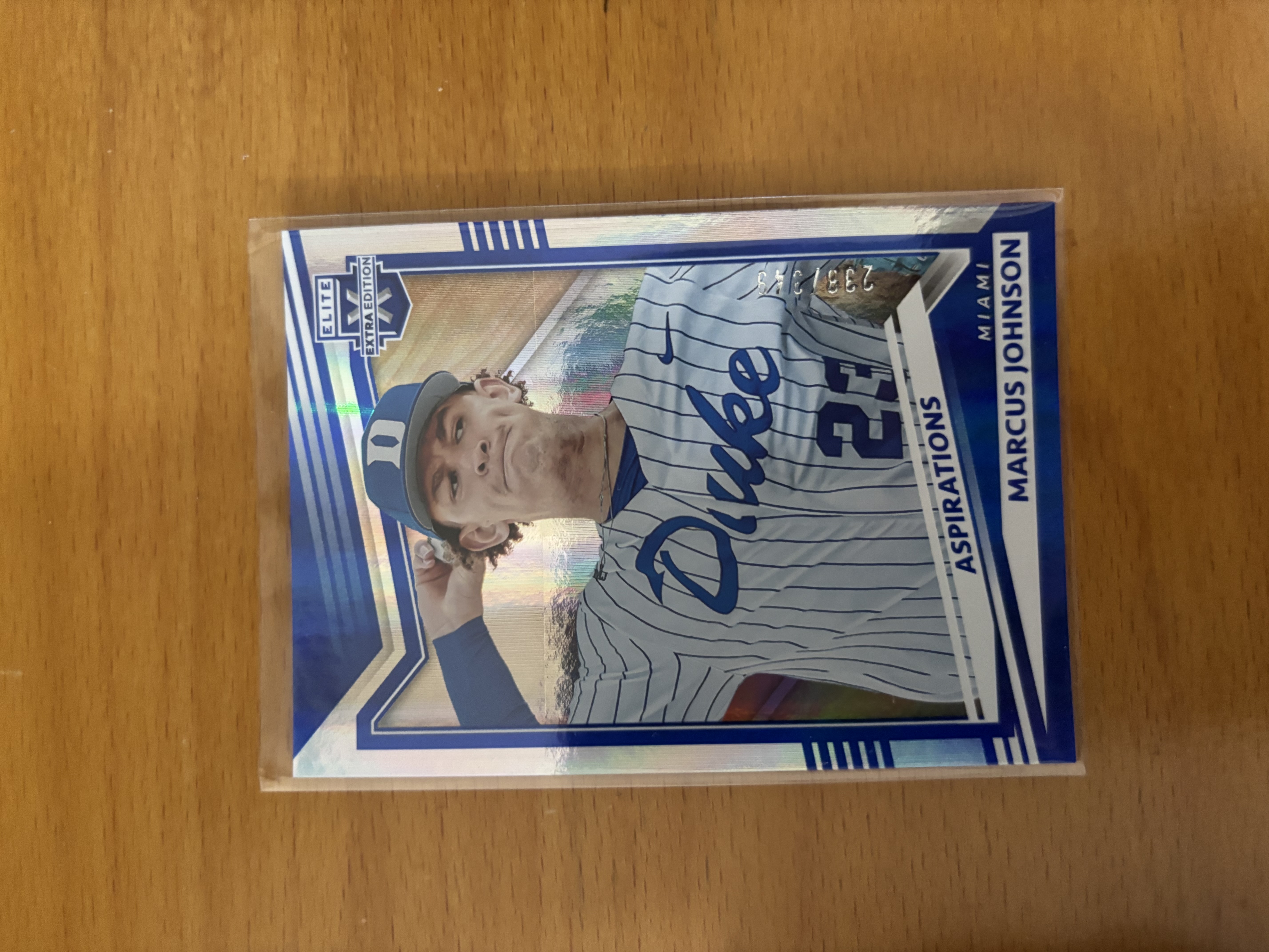 Marcus Johnson Baseball Trading Card