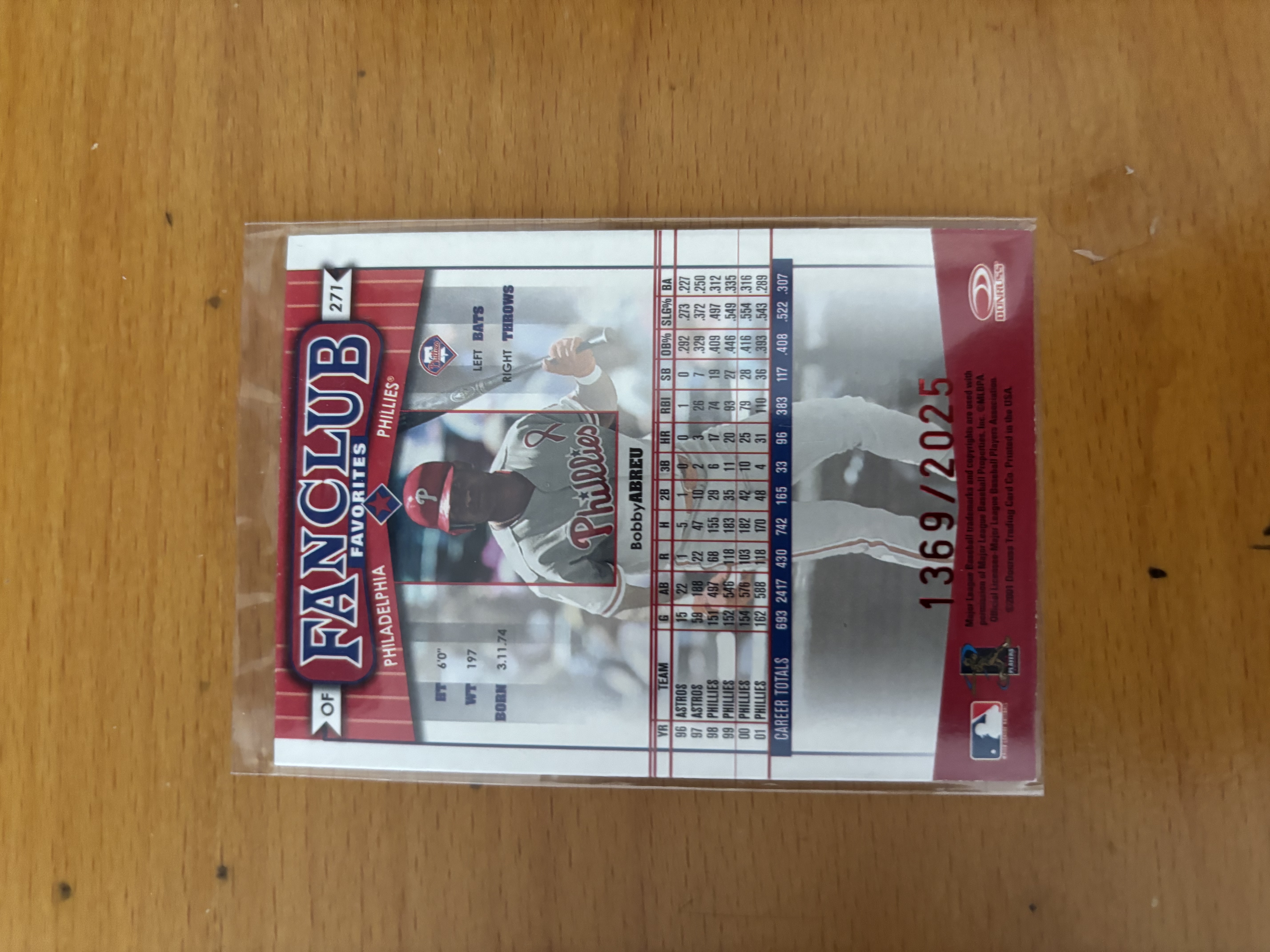 2001 Upper Deck Fan Club Pat Burrell Baseball Card