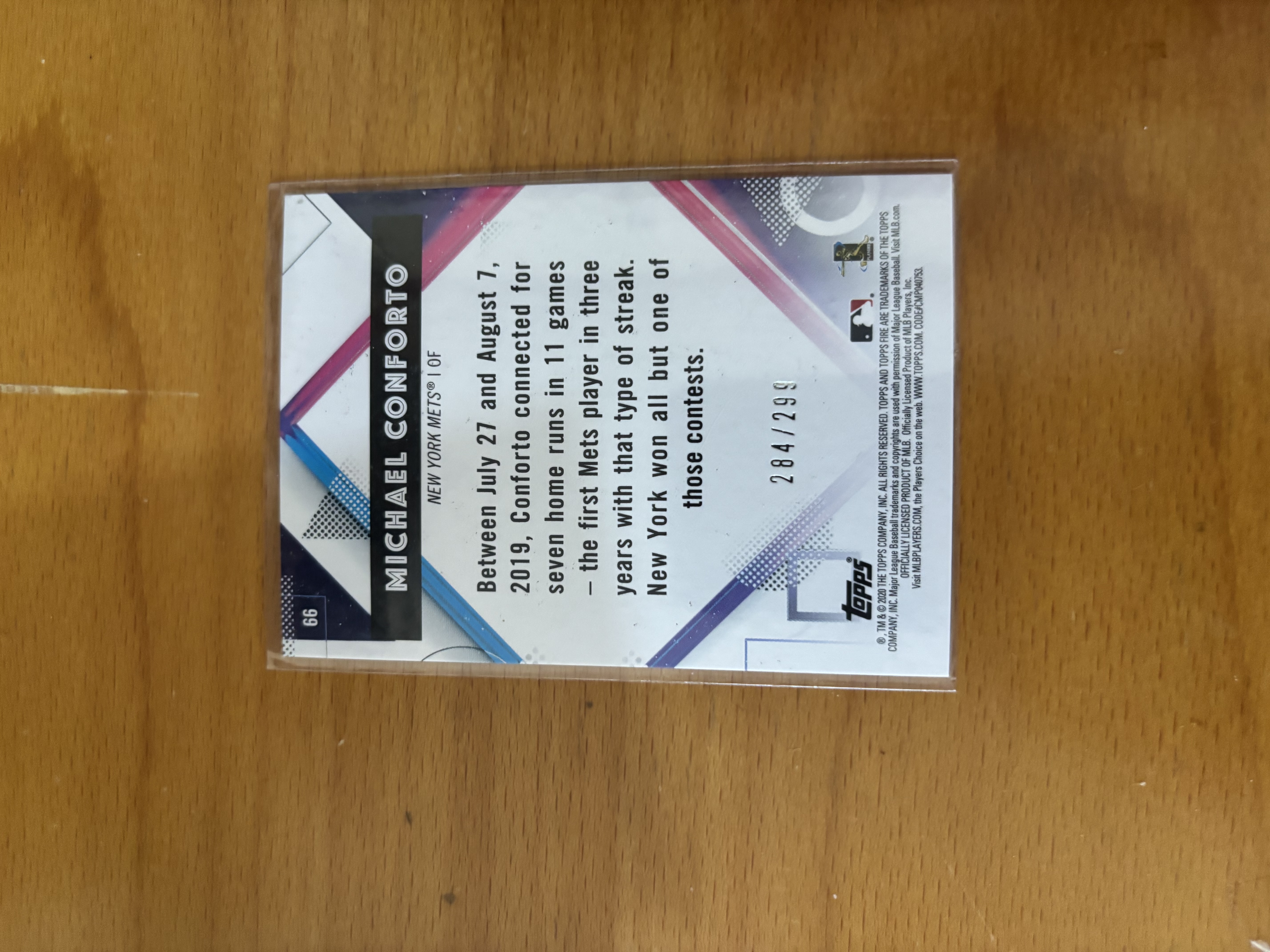Michael Conforto Limited Edition Baseball Card
