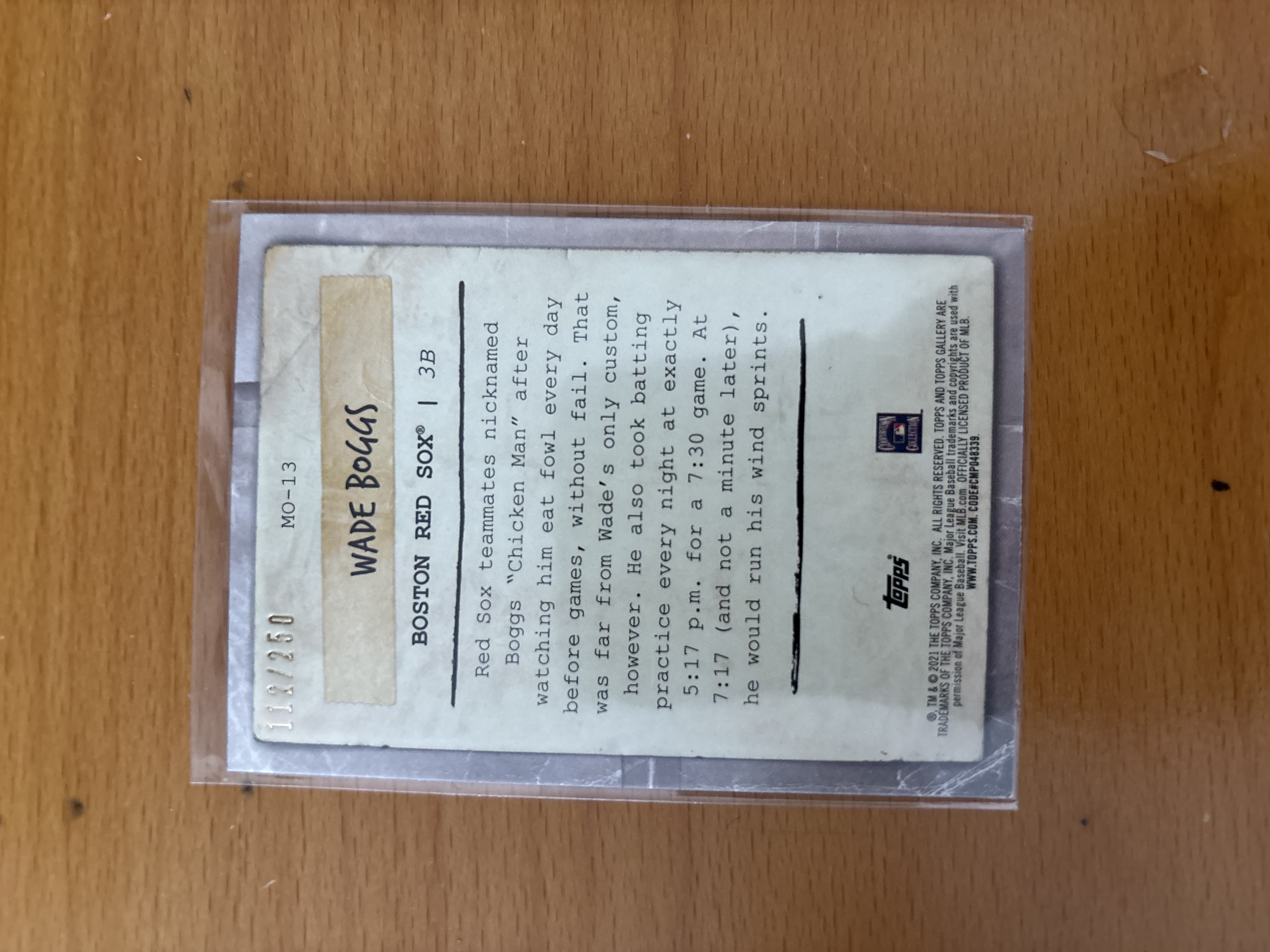 Wade Boggs Baseball Card