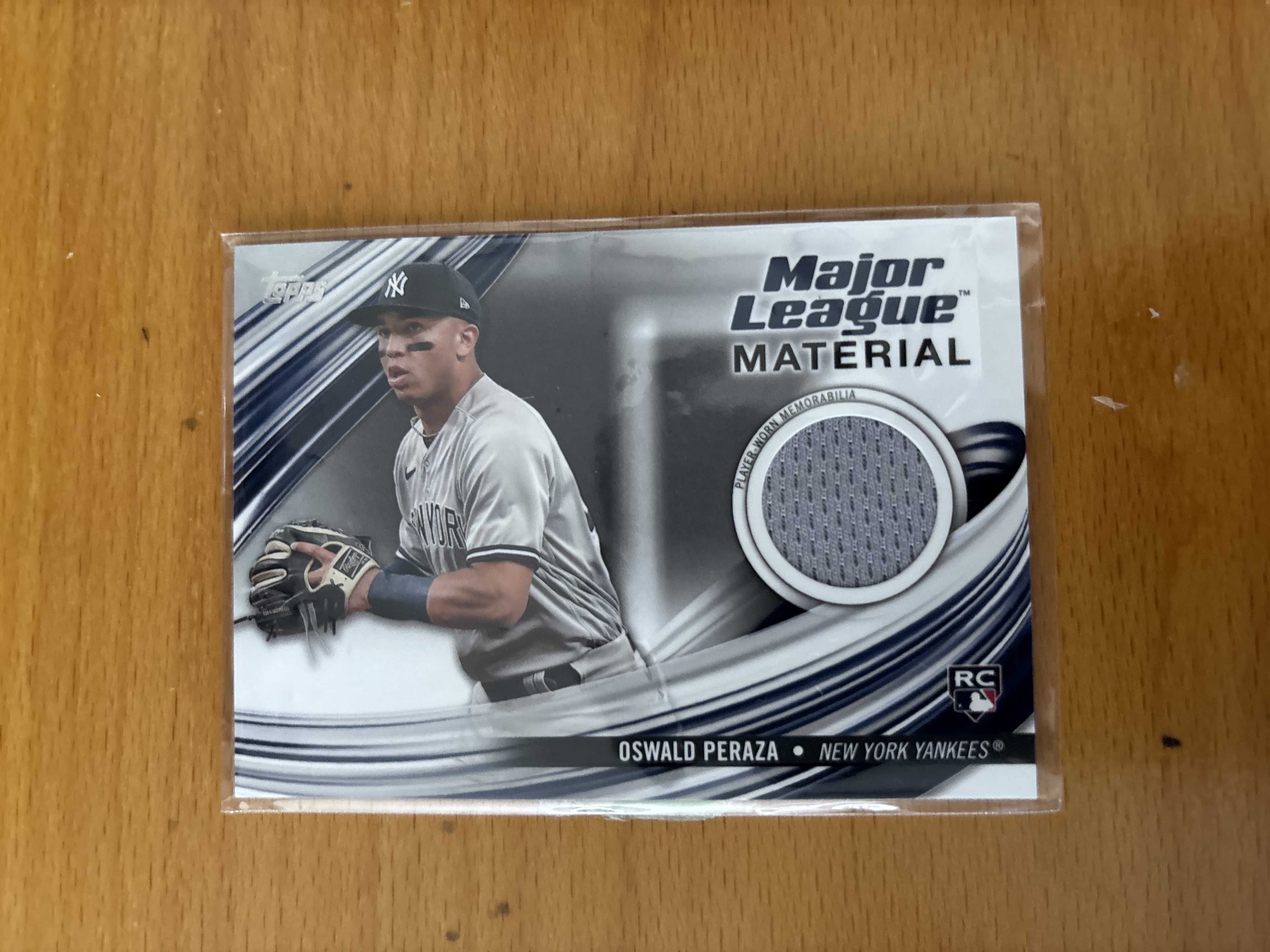 Oswald Peraza Major League Material Baseball Card