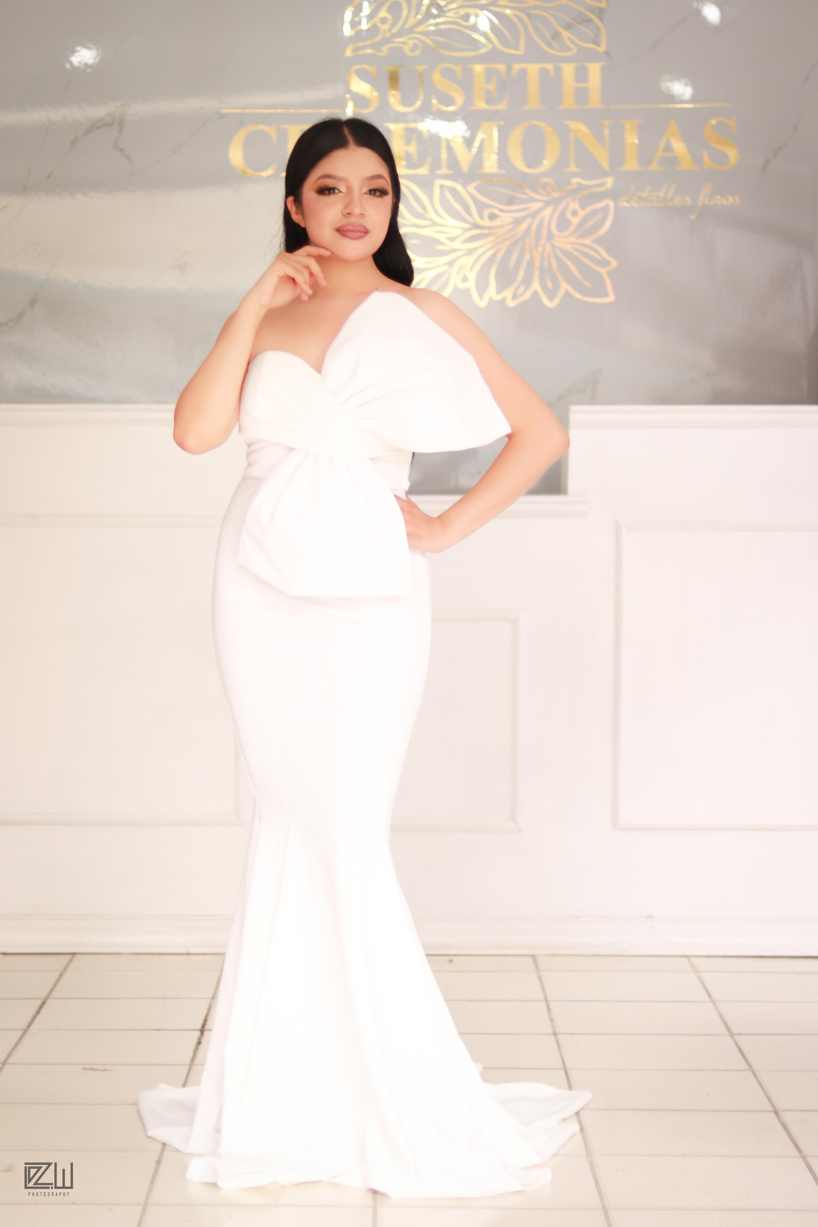 Elegant White One-Shoulder Gown
