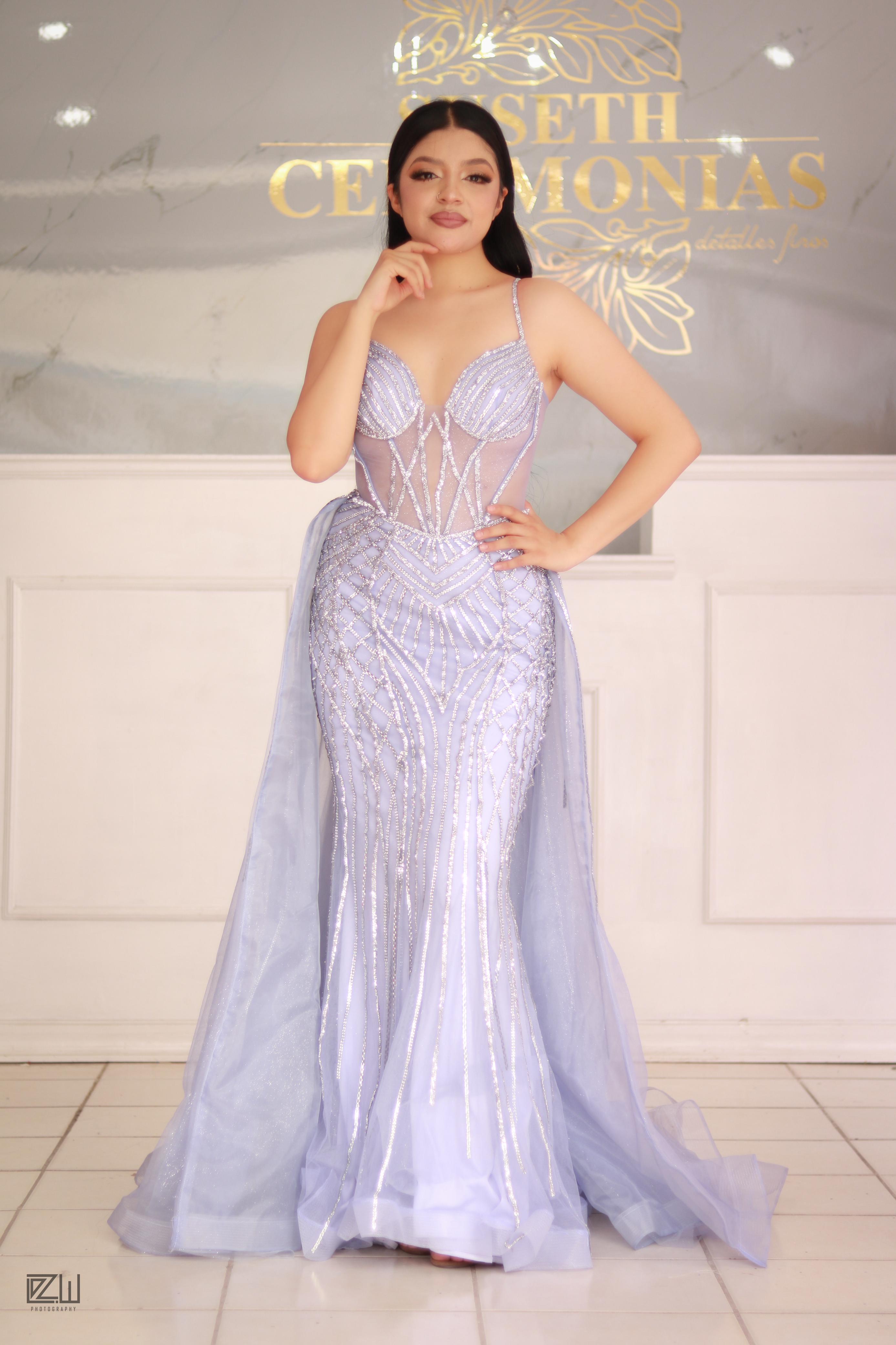 Elegant Light Blue Evening Gown