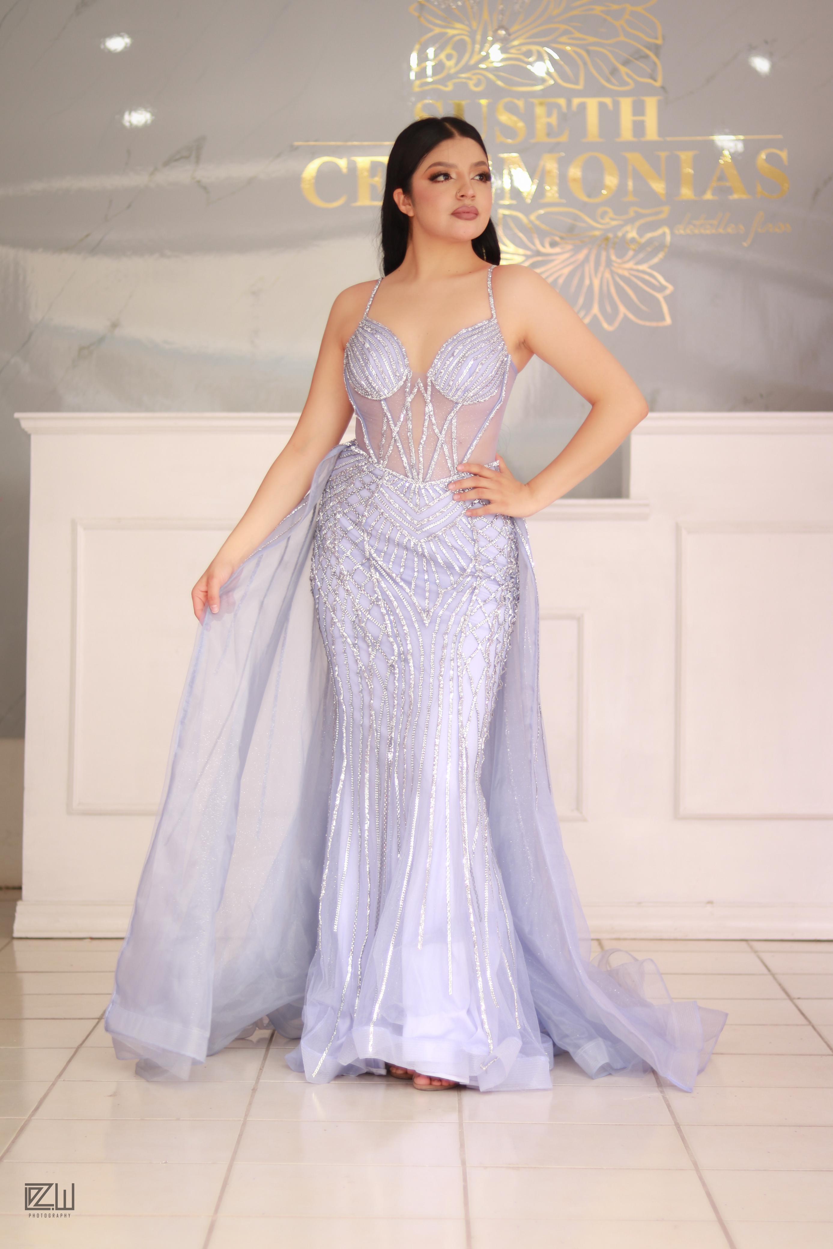 Elegant Light Blue Evening Gown