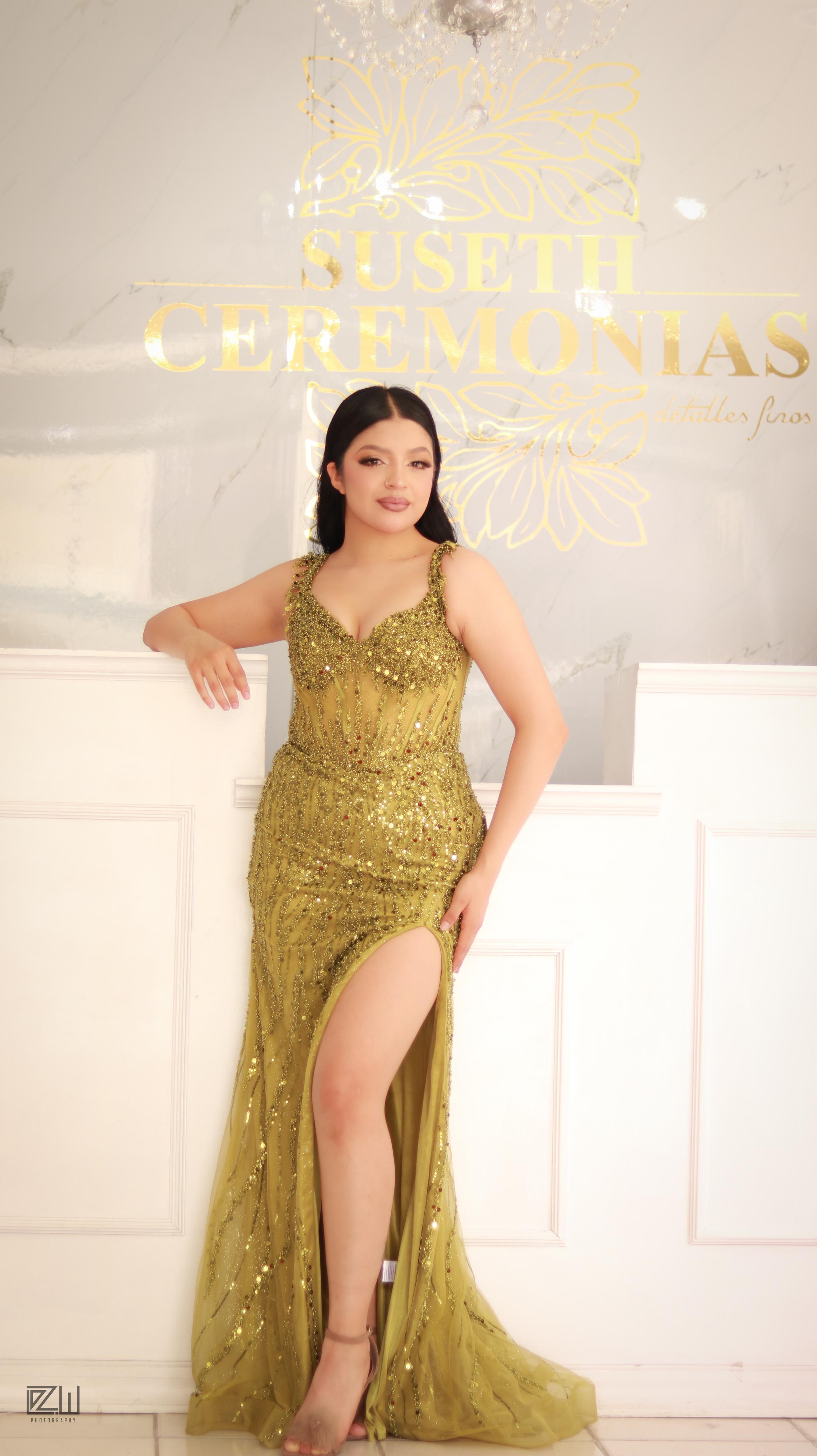 Gold Sequin Evening Gown