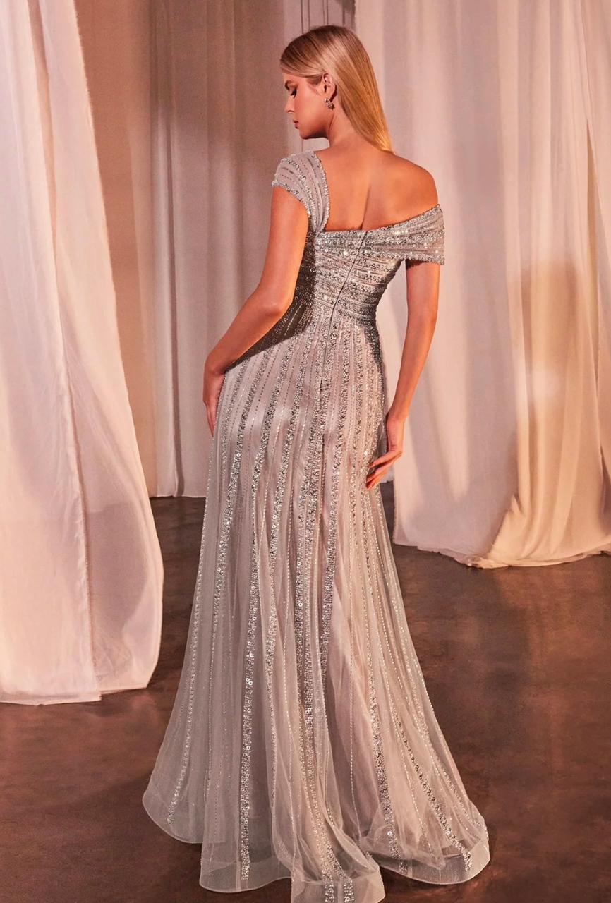 Vestido de fiesta plateado