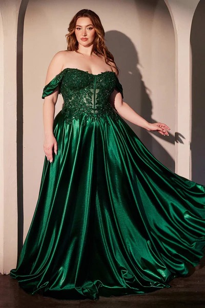 Vestido de gala verde esmeralda