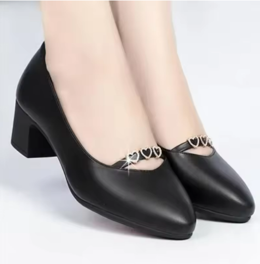 Elegant Black Low-Heel Pumps