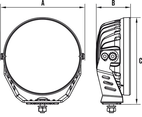Roadvision 7" 68W Stealth Halo Driving Light Kit