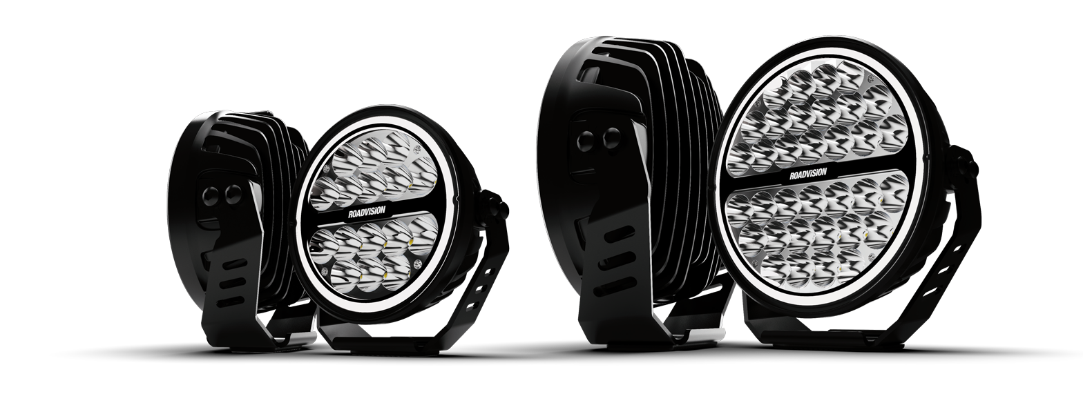 Roadvision 7" 68W Stealth Halo Driving Light Kit