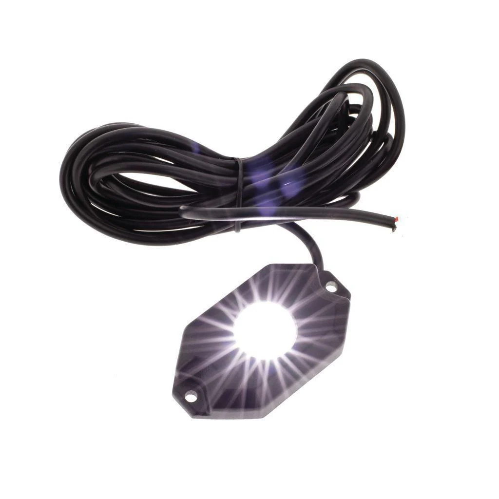 LED White Rock Lights 9-32V 18 Watt 120DEG Flood Beam IP68 - Pkt 4